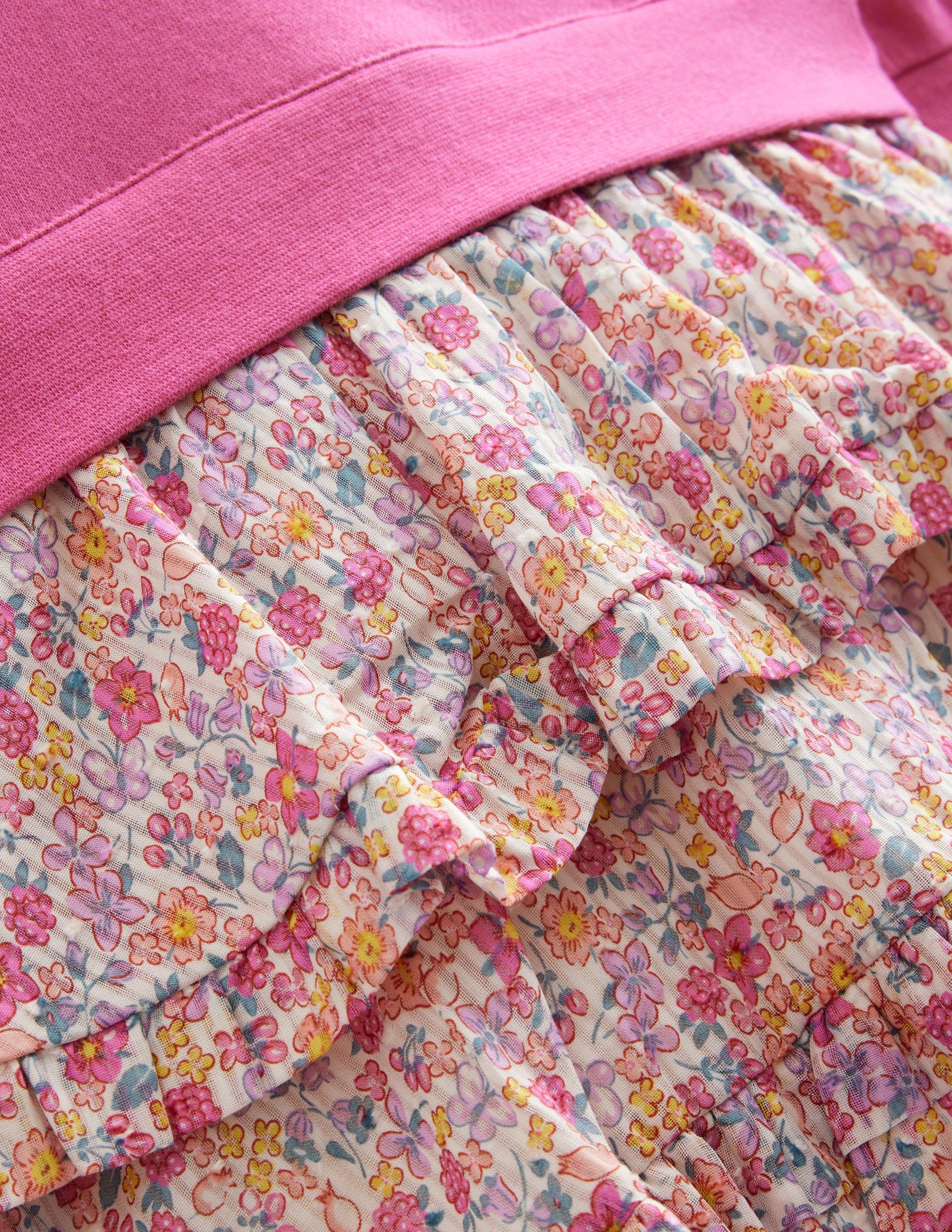 Sweat Woven Mix Dress-Sweet William Pink-3