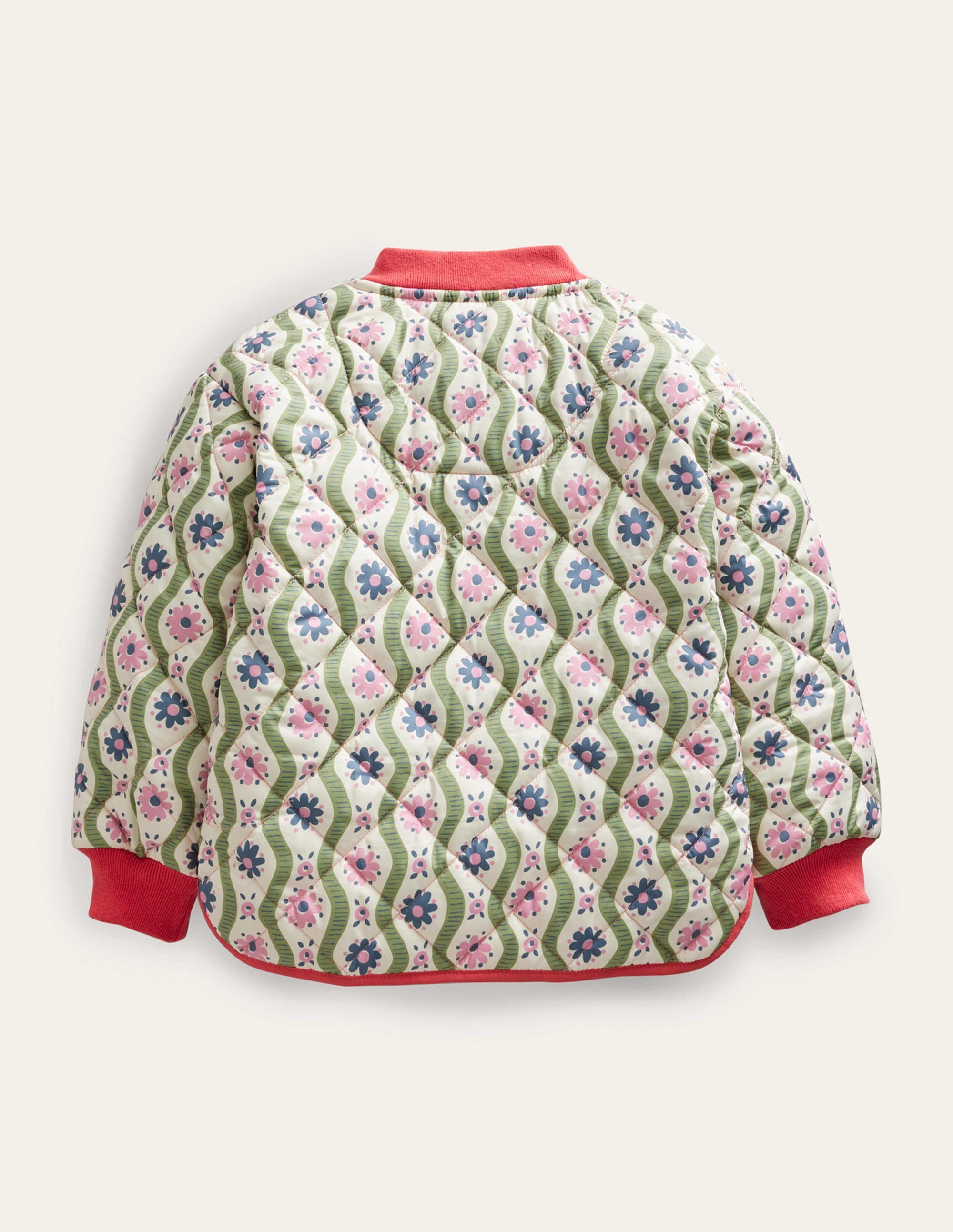 Quilted Bomber Jacket-Vanilla Pod Large Daisy Wave - Image 2