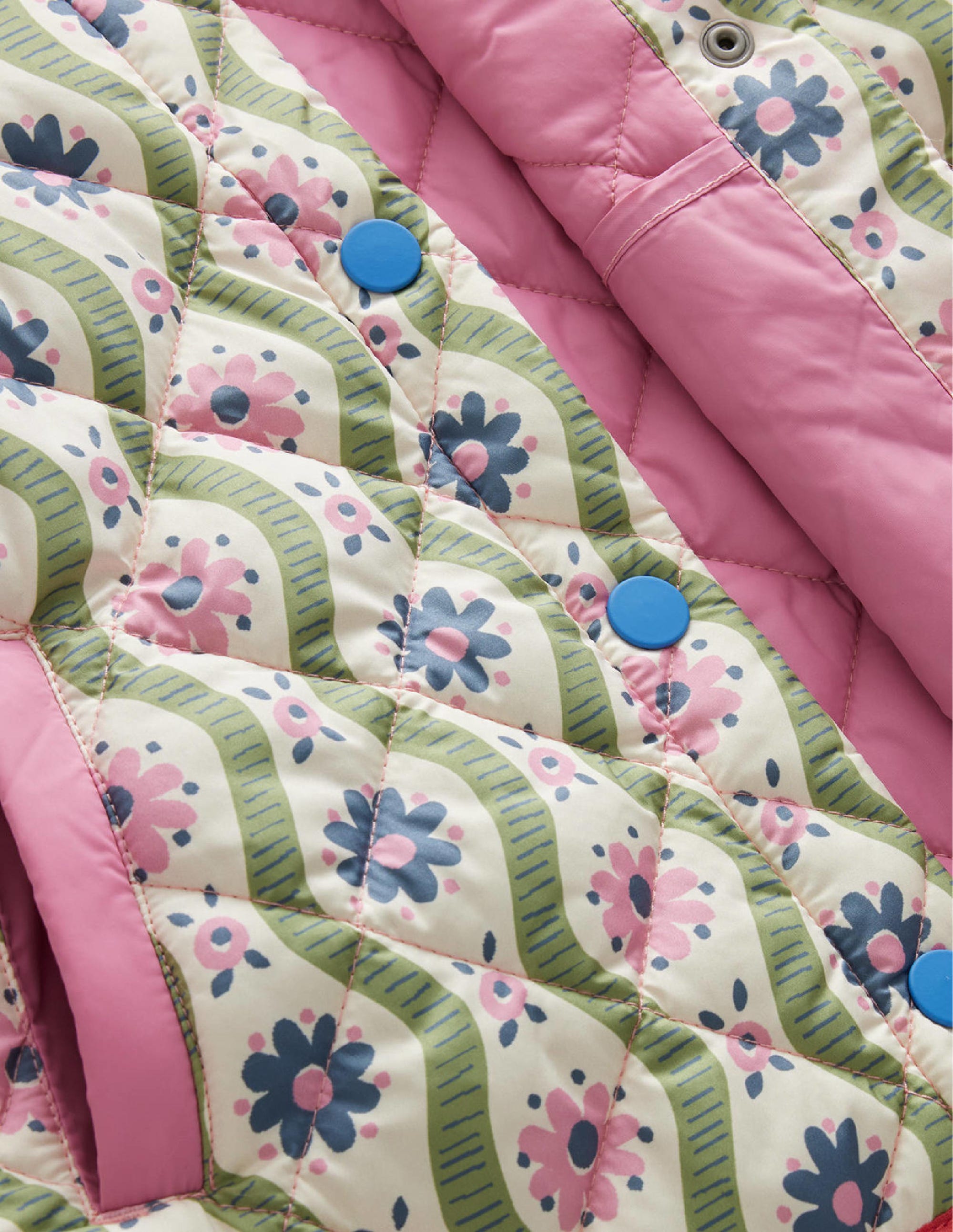 Quilted Bomber Jacket-Vanilla Pod Large Daisy Wave - Image 3