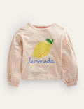 Embroidered Top-Ivory Floral Lemonade