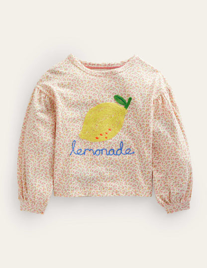 Embroidered Top-Ivory Floral Lemonade-6