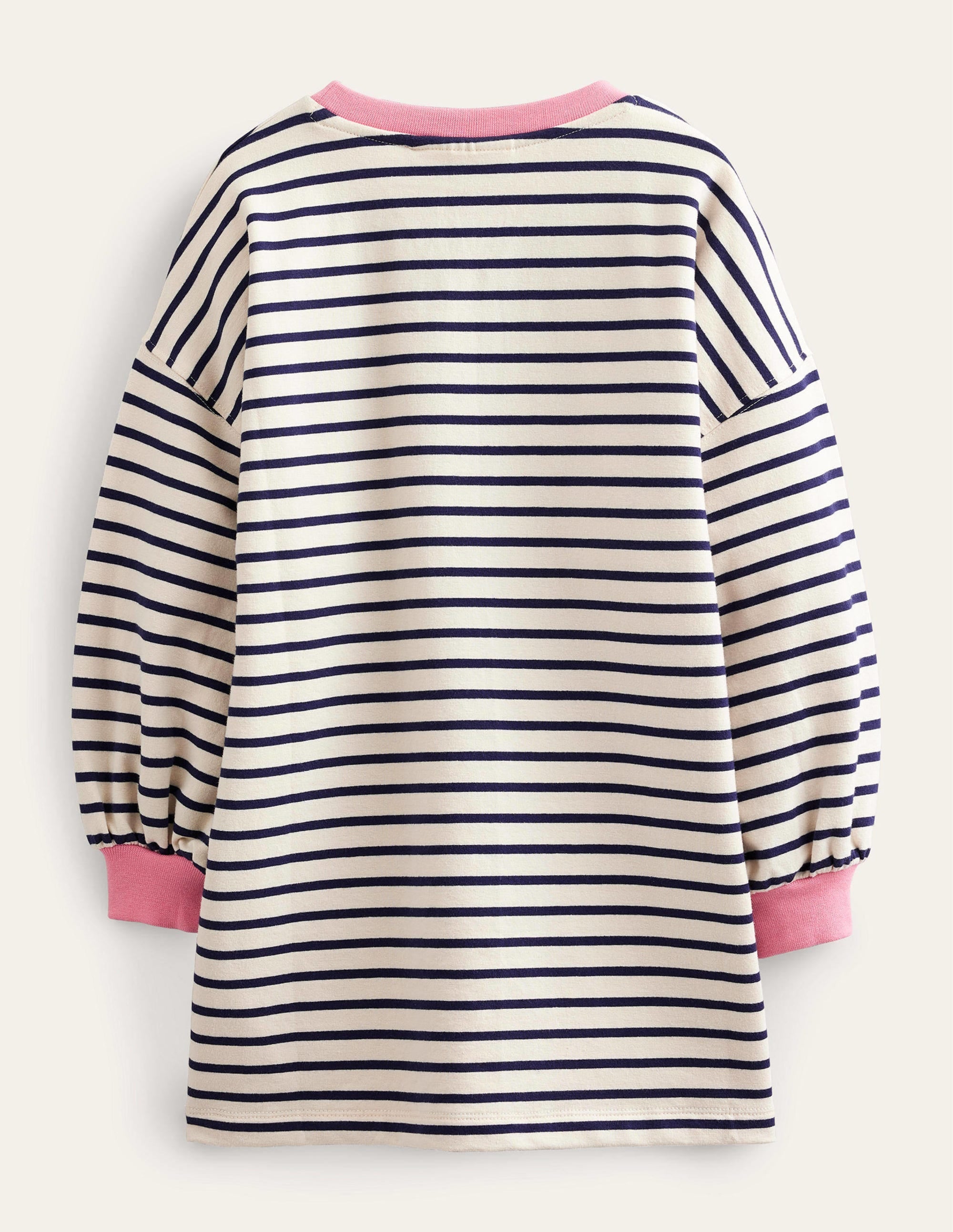 Graphic Sweat Tunic-Vanilla Pod/Navy Flowers - Image 2