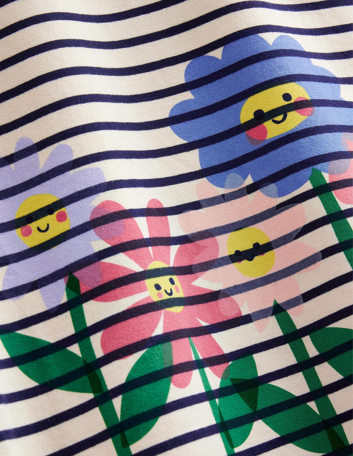 Graphic Sweat Tunic-Vanilla Pod/Navy Flowers