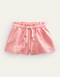 Ruffle Waist Sweat Shorts-Crab Apple Pink Floral