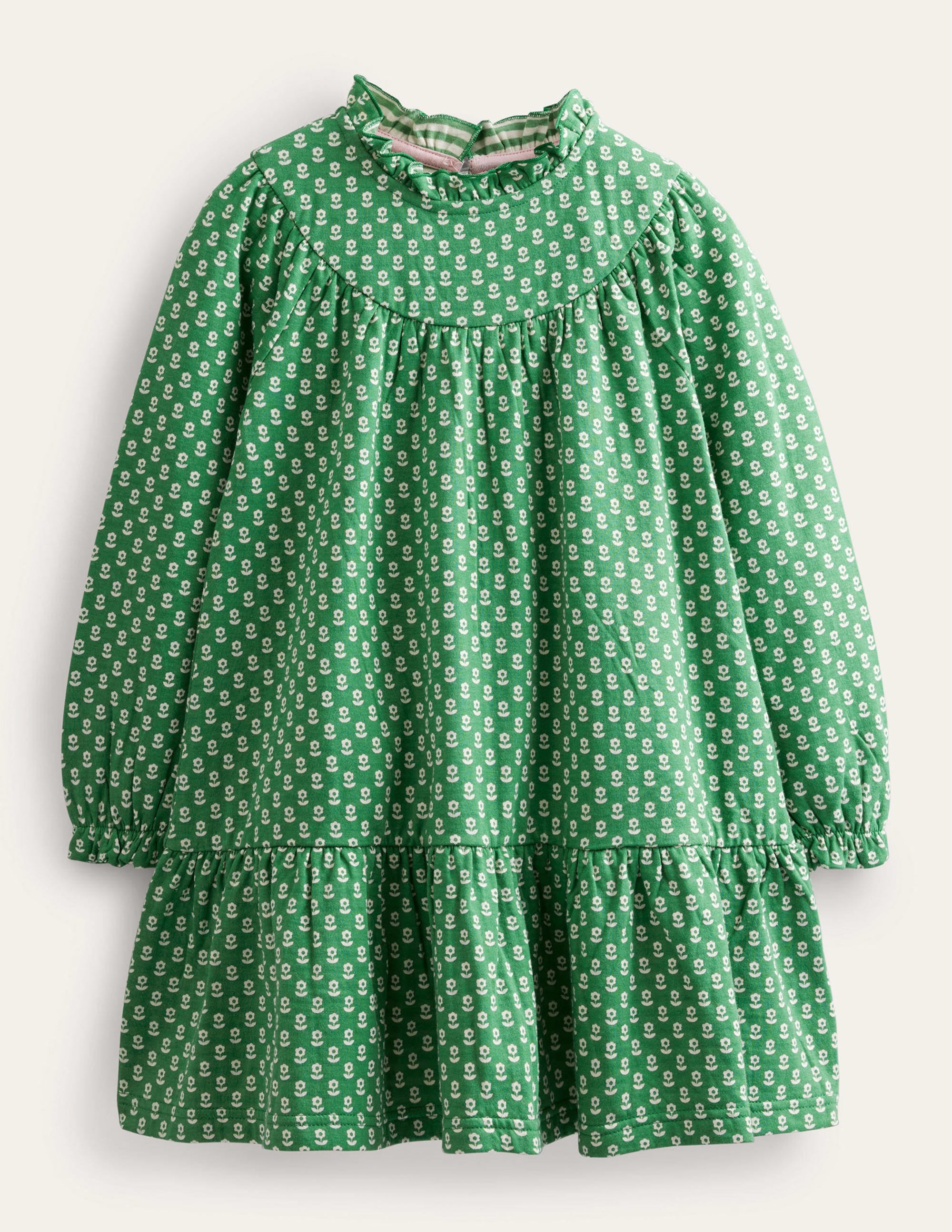 Lightweight Sweat Dress-Mountain Green Flower - Image 1