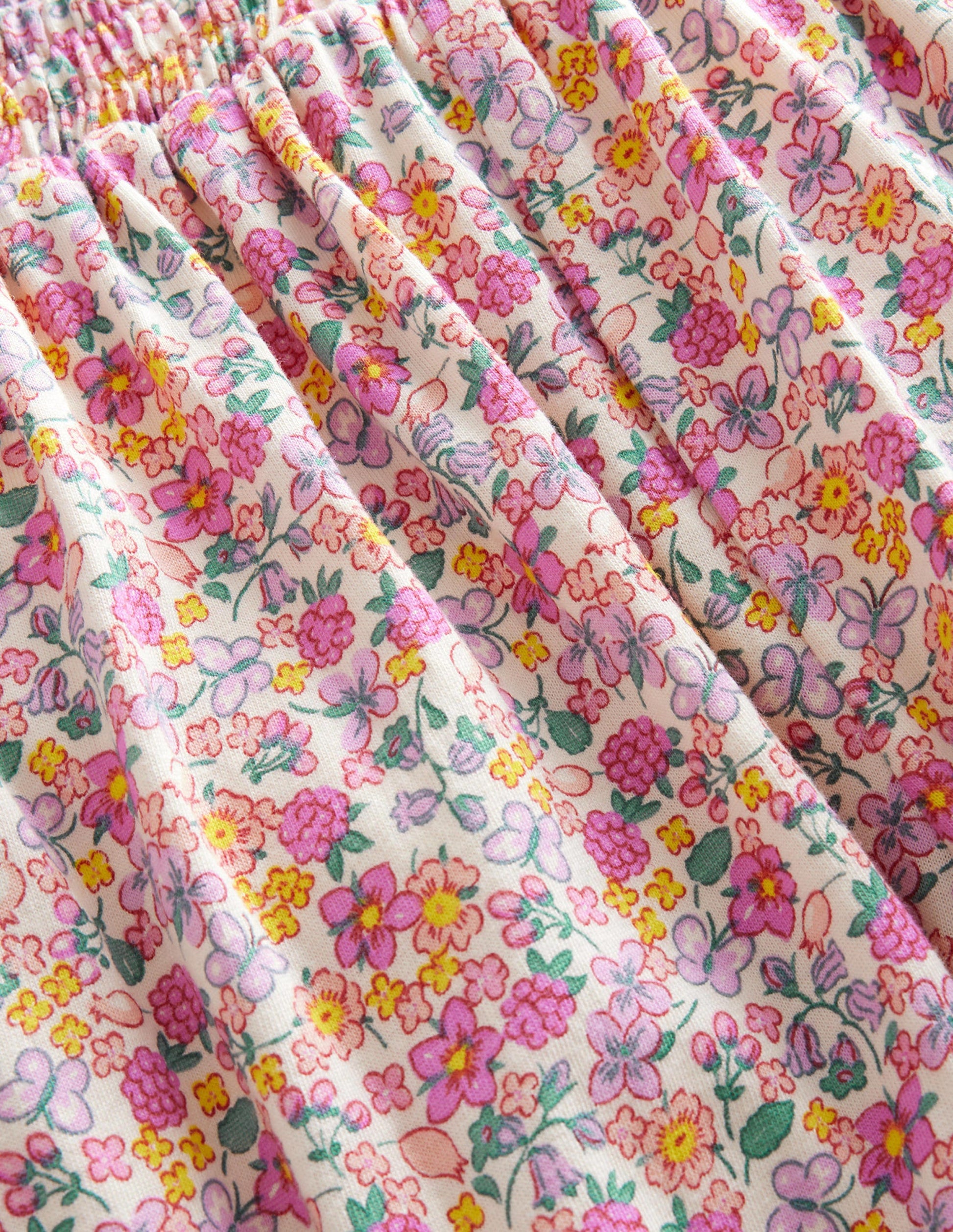 Jersey Harem Trousers-Bright Petal Pink Floral-3