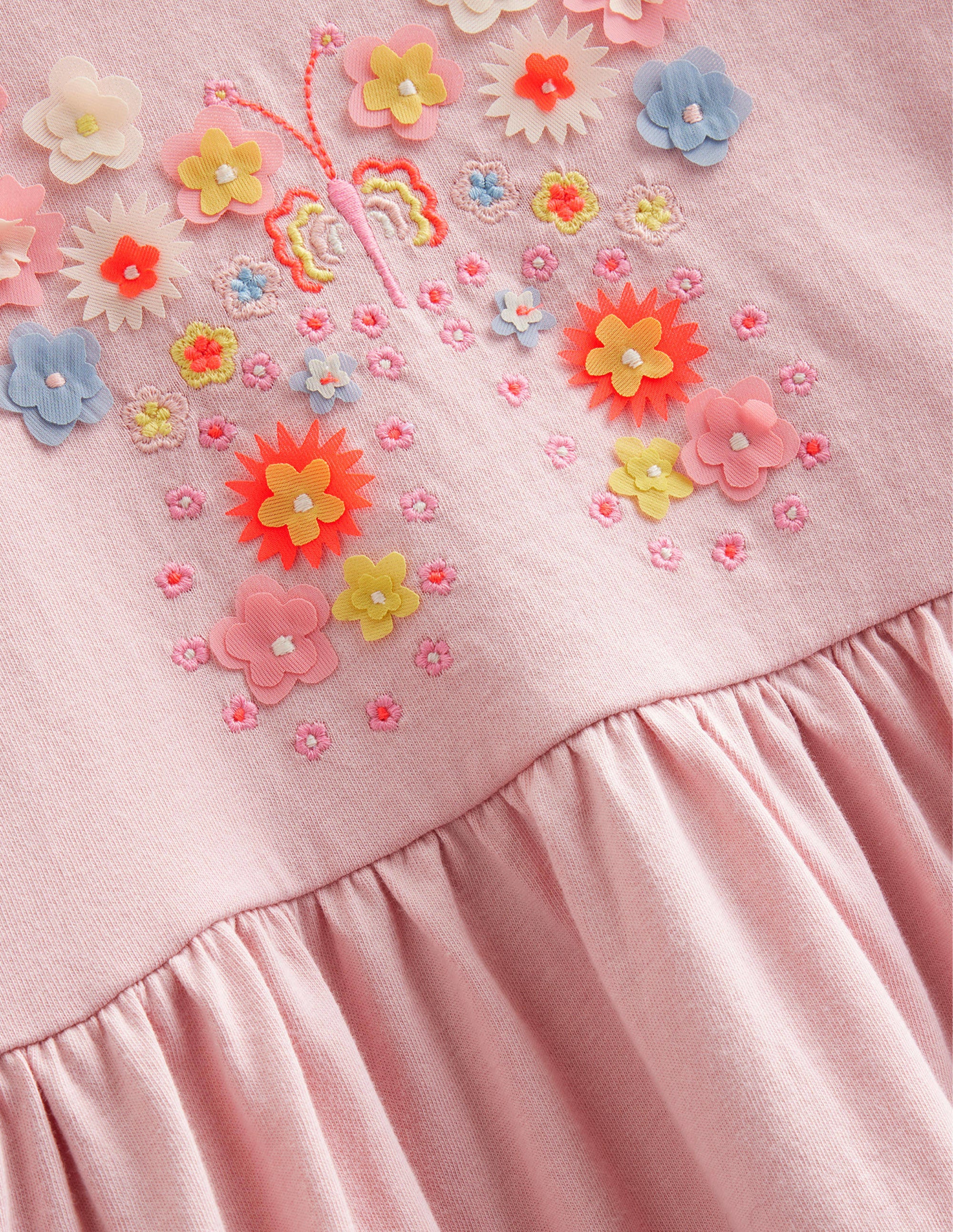 Flutter Jersey Dress-Boto Pink Butterfly - Image 3