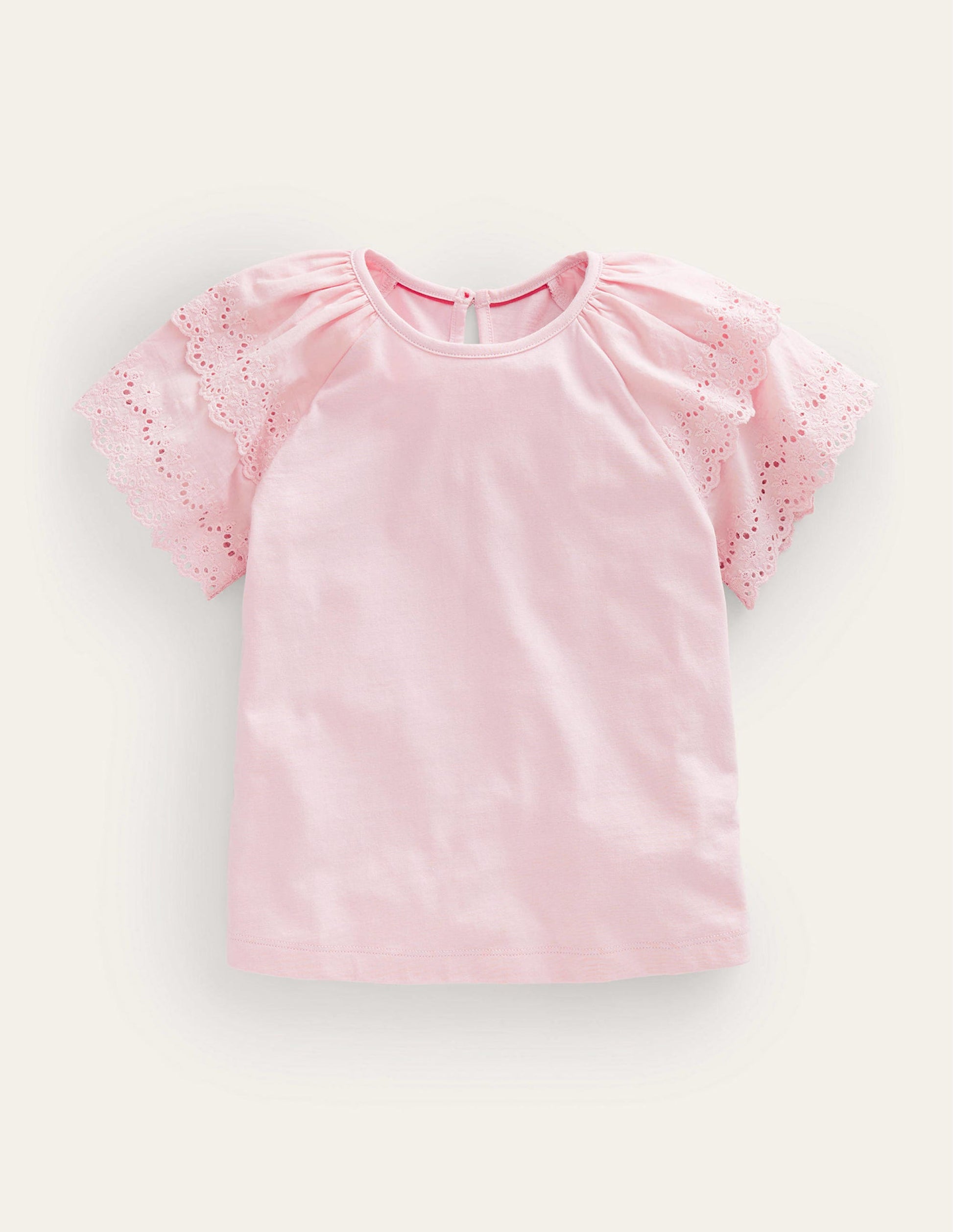 Broderie Mix T-shirt-Boto Pink-1