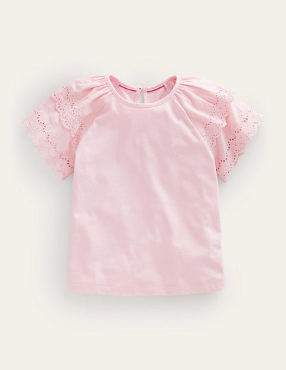 Broderie Mix T-shirt-Boto Pink-1