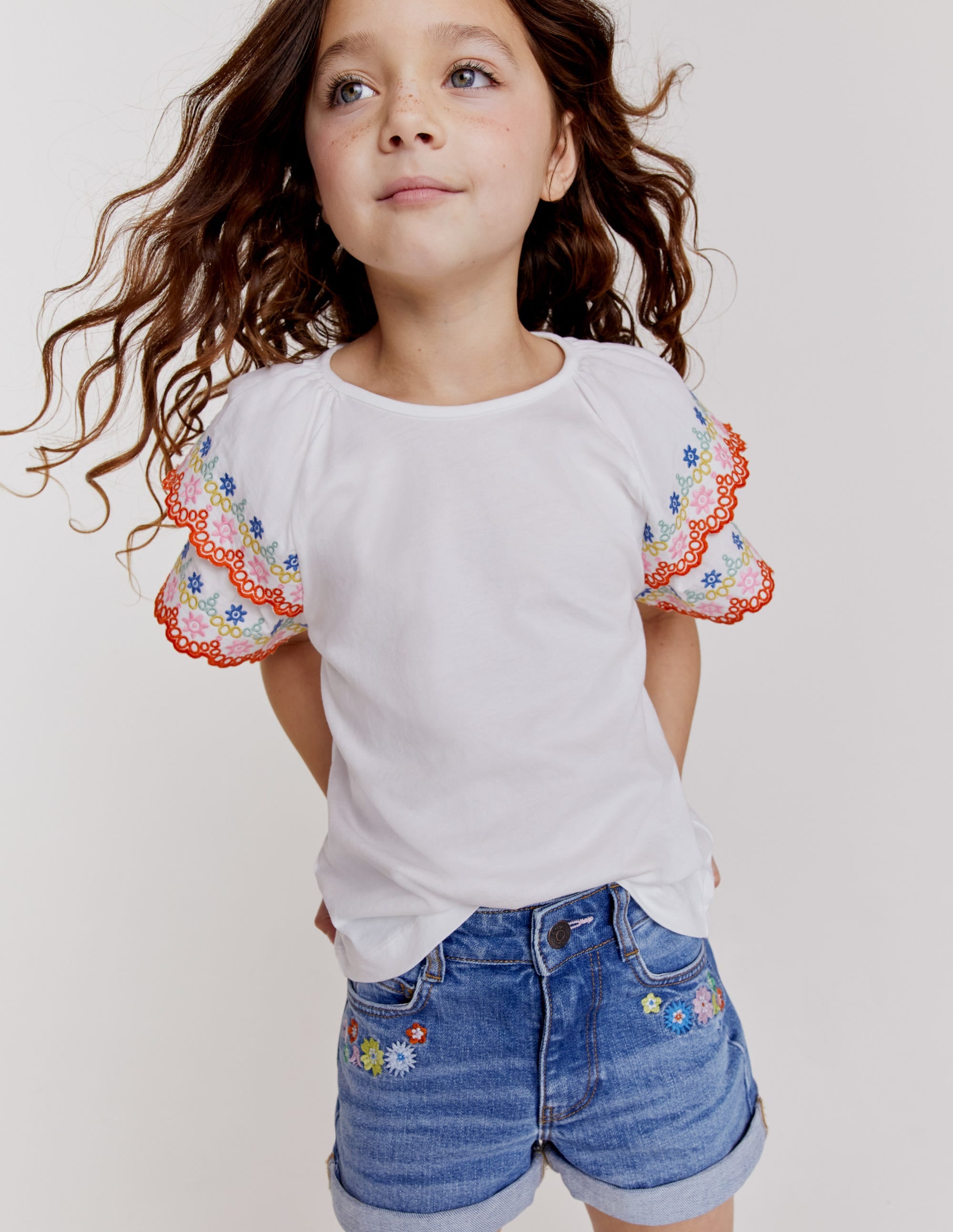 Broderie Mix T-shirt-White - Image 10