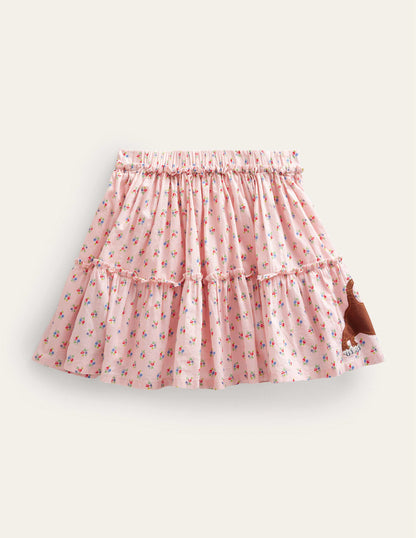 Appliqué Skirt-Dusty Pink Cats-2