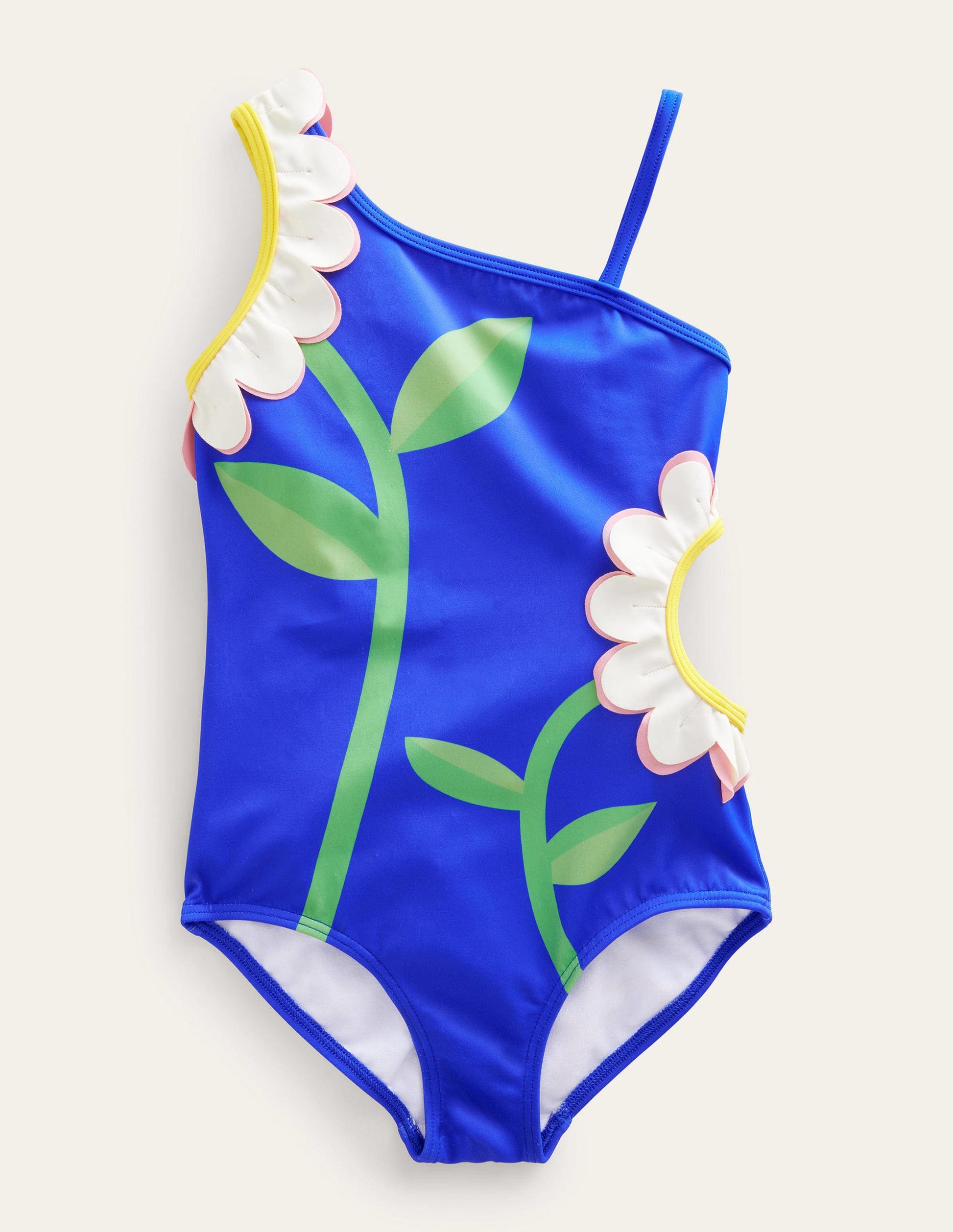 Cut-Out Flower Swimsuit-Cobalt Blue Flower-1