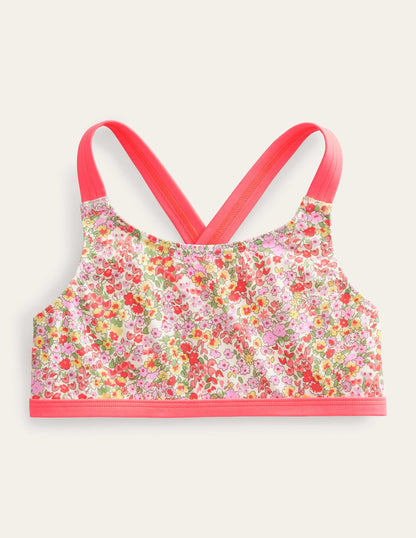 Cross Back Bikini Top-Vanilla Pod Spring Time Floral-1