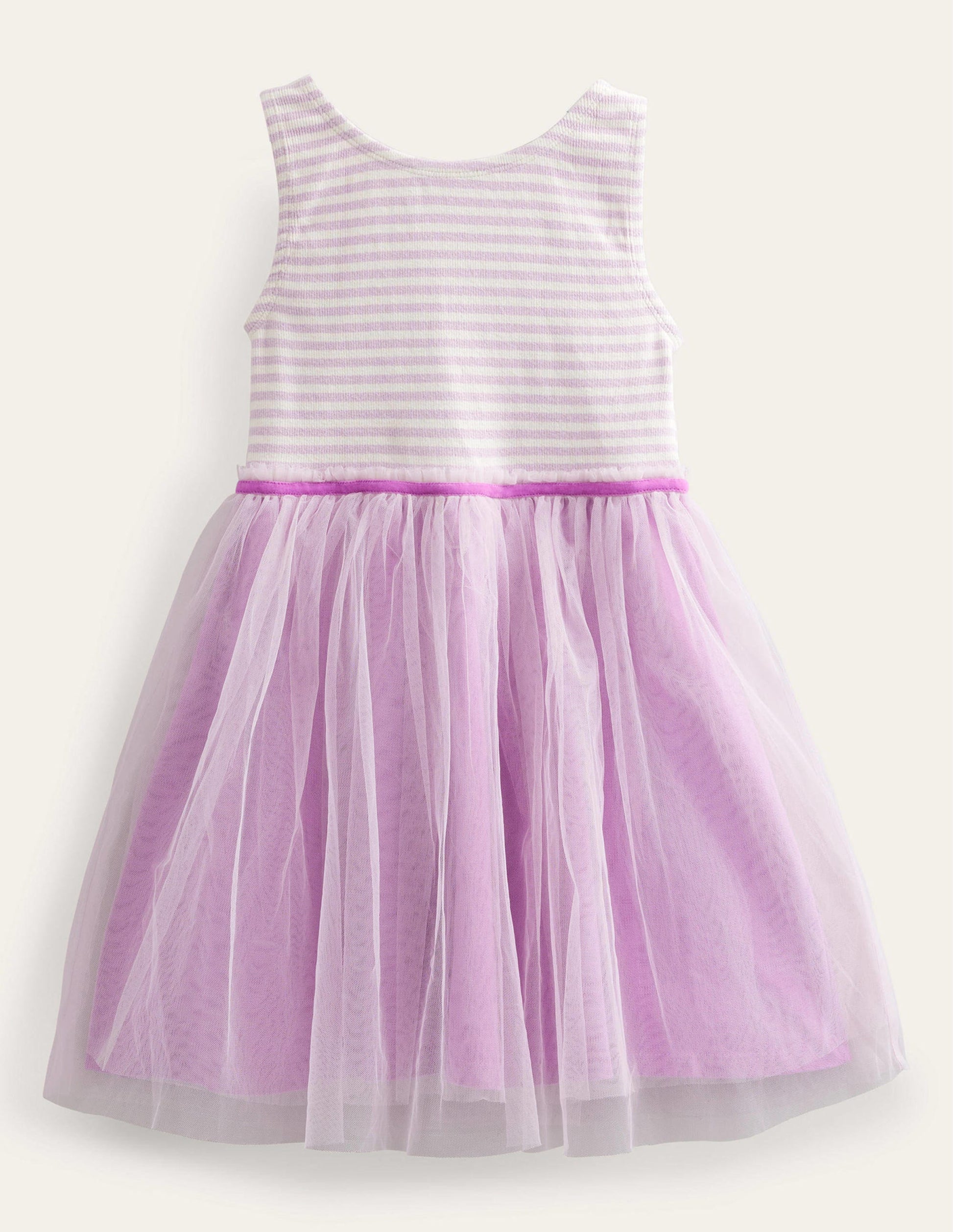 Jersey Tulle Mix Dress-Pale Sweet Pea-1