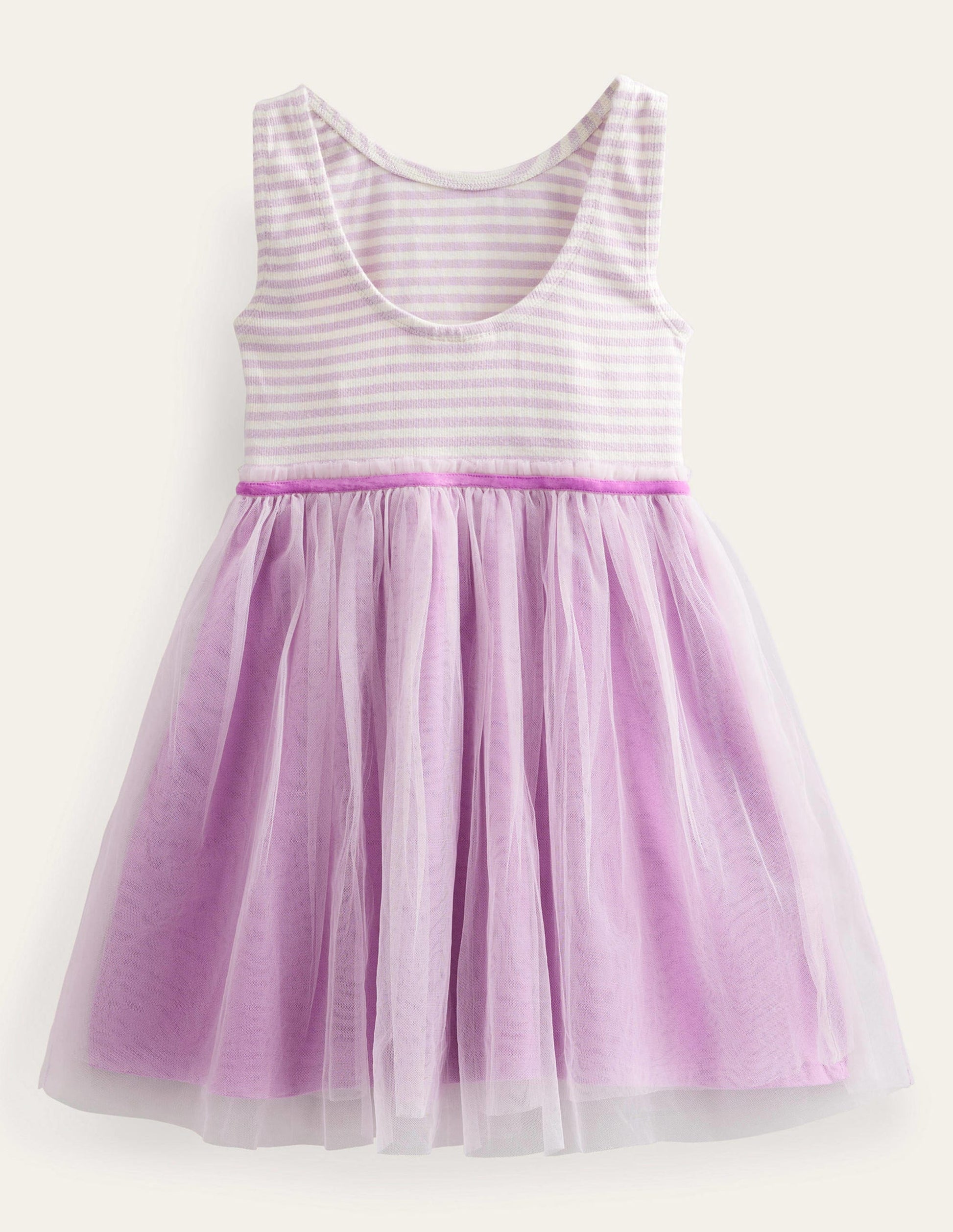 Jersey Tulle Mix Dress-Pale Sweet Pea-2