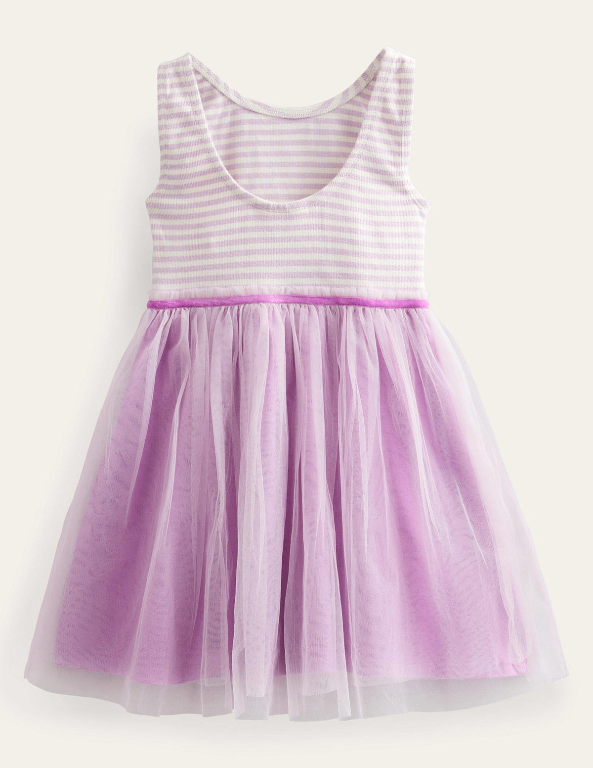 Jersey Tulle Mix Dress-Pale Sweet Pea - Image 2