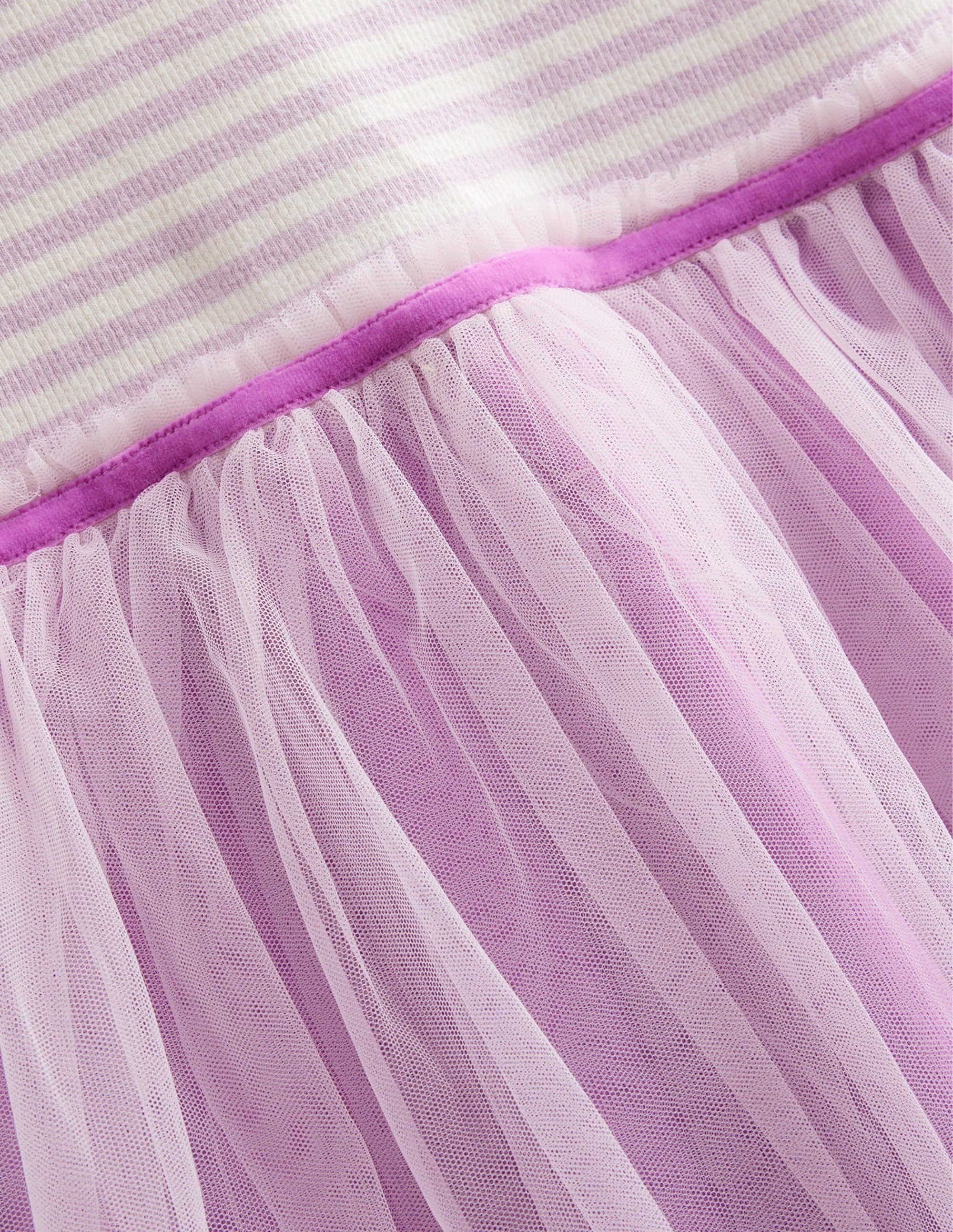 Jersey Tulle Mix Dress-Pale Sweet Pea - Image 3