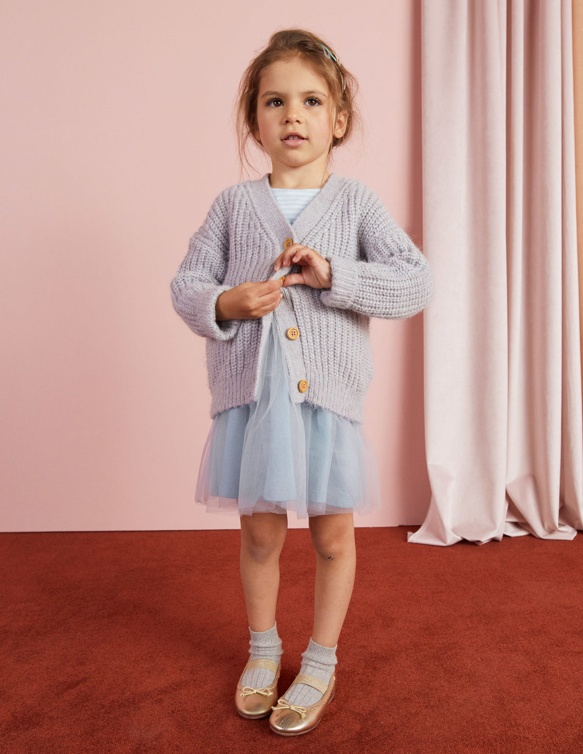Fluffy Cardigan-Sliver Marl-4