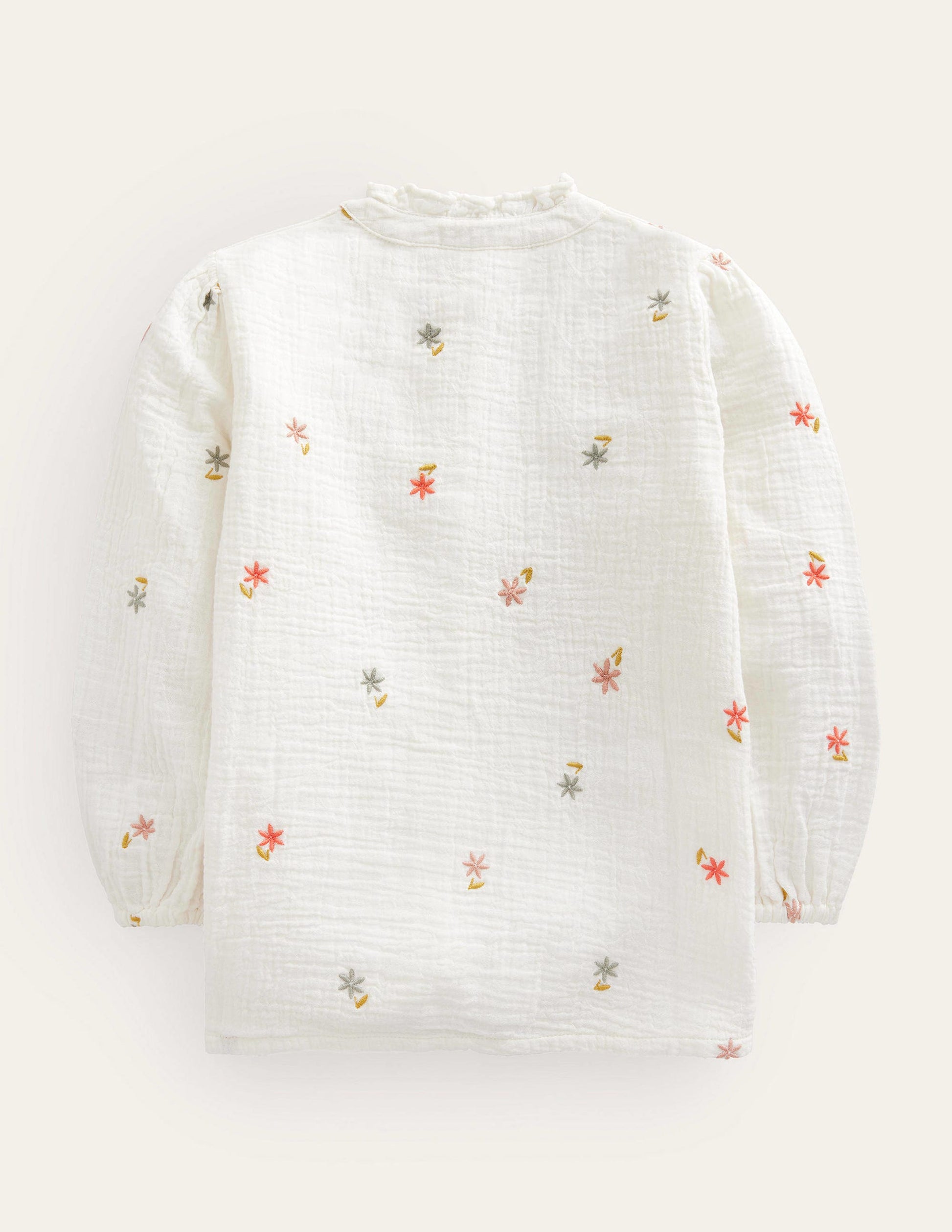 Double Cloth Embroidered Top-Ivory Floral-2