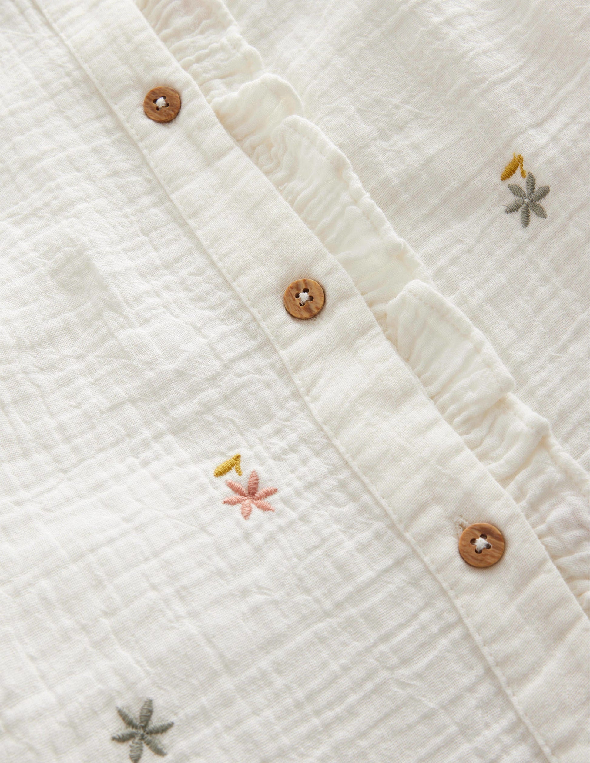 Double Cloth Embroidered Top-Ivory Floral-3