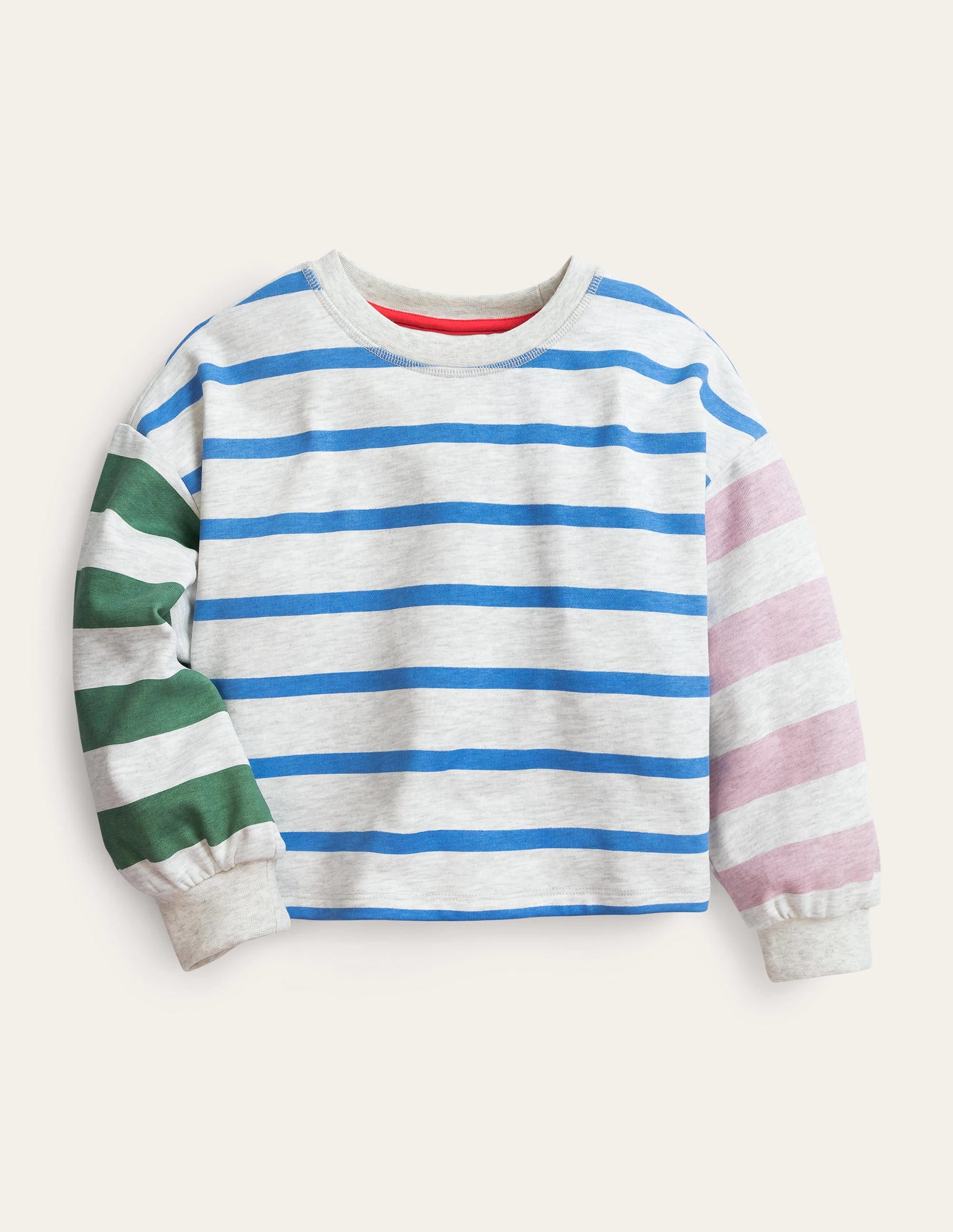 Relaxed Sweatshirt-Oatmeal/Penzance Blue - Image 1