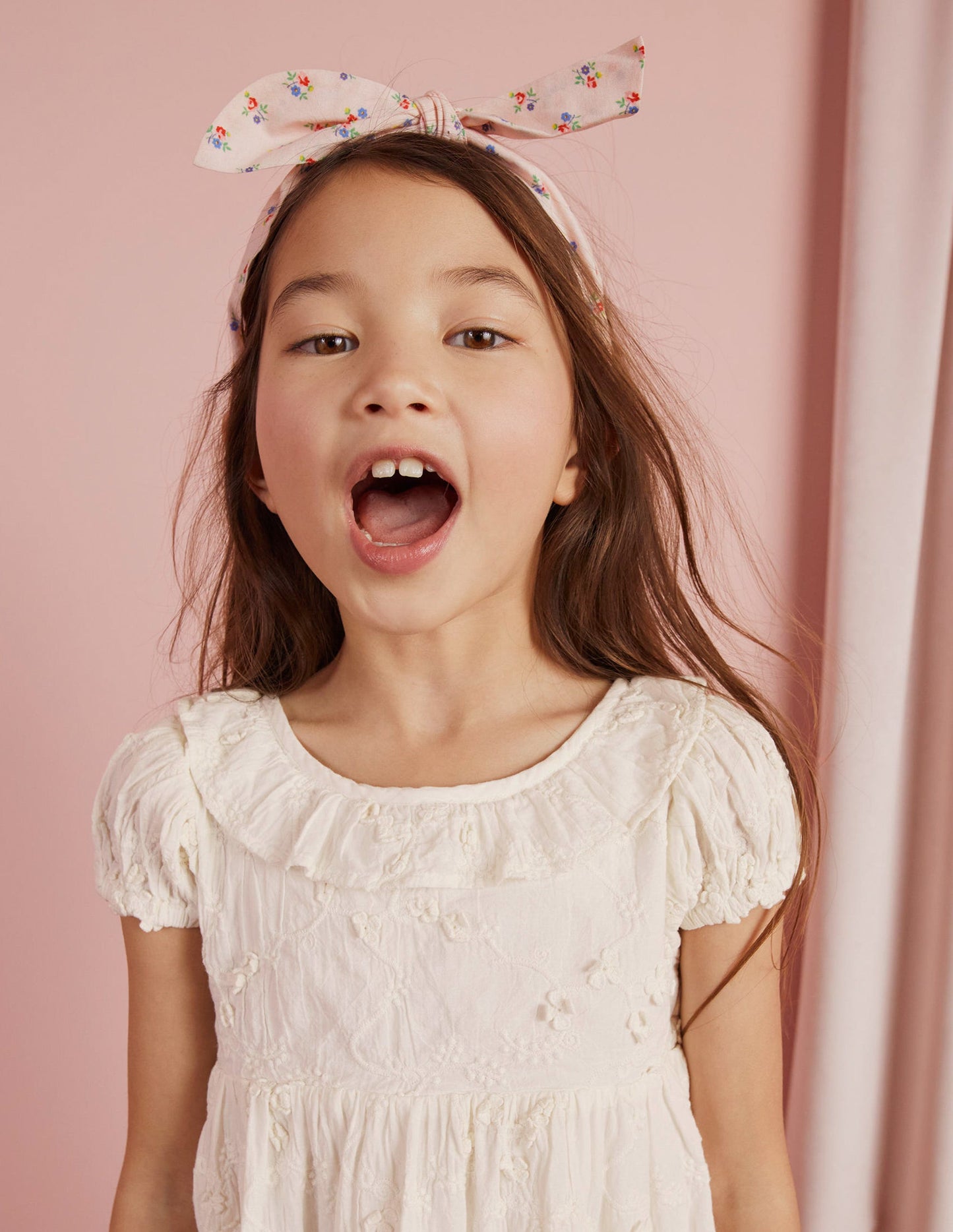 Dip Hem Broderie Dress-Ivory