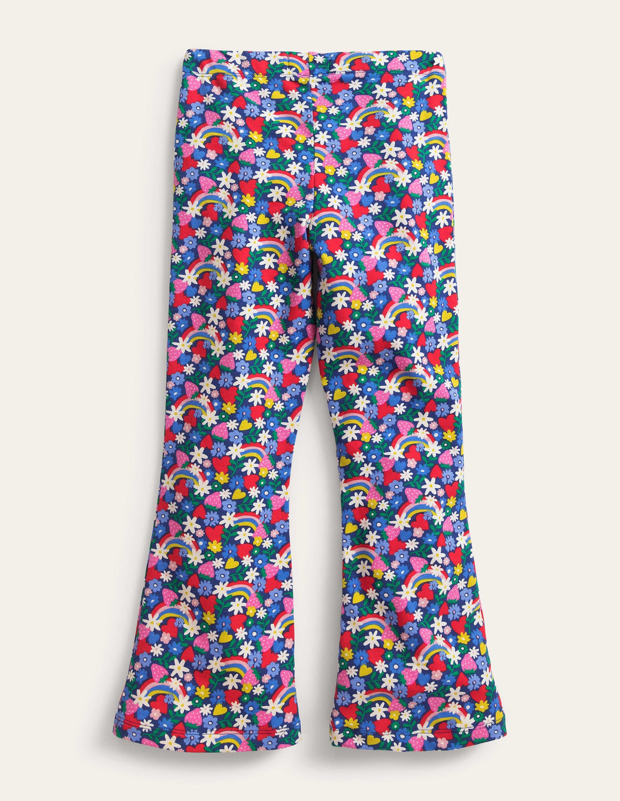 Printed Kick Flare Leggings-Multi Rainbow Floral - Image 2