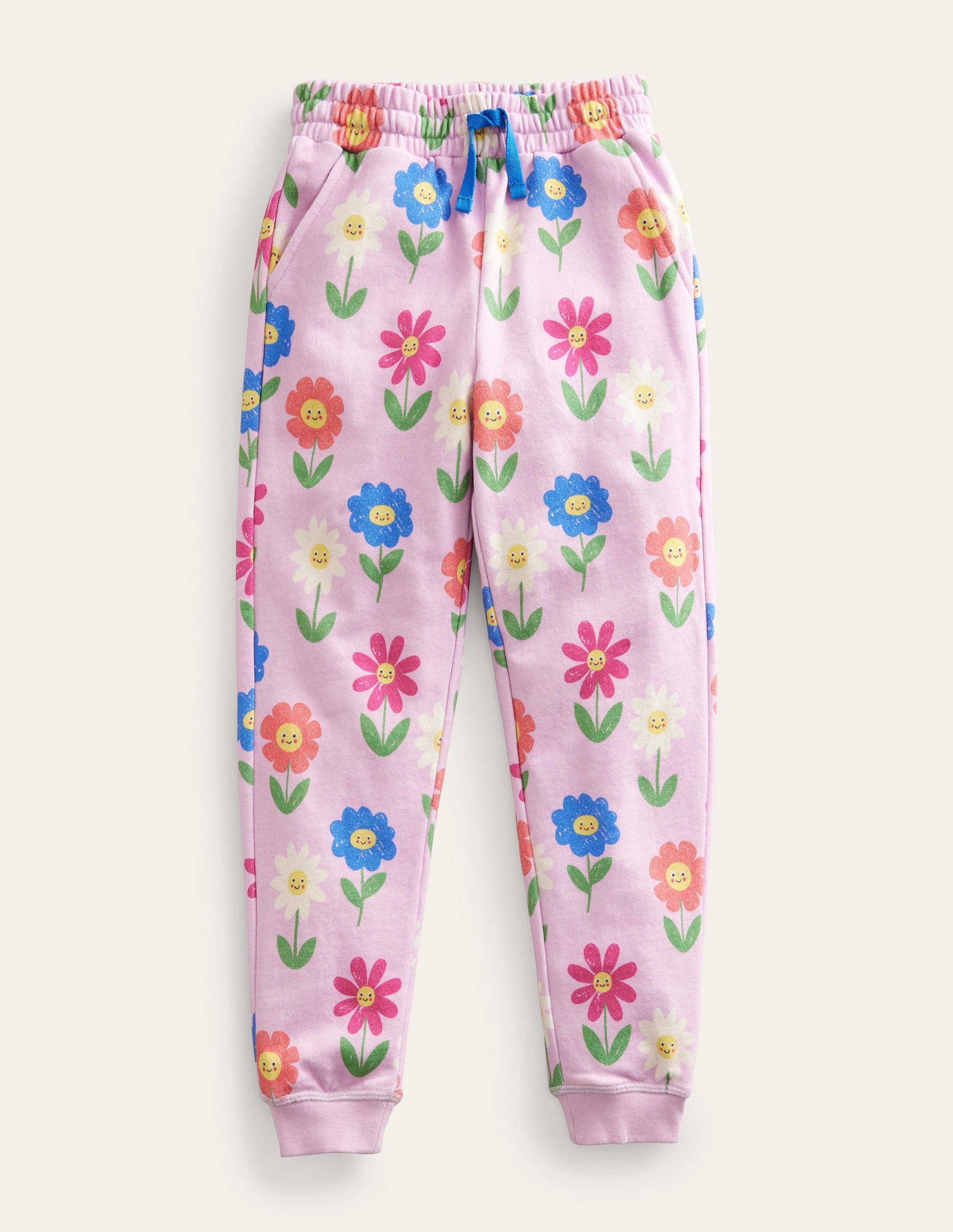 Printed Joggers-Winsome Pink Flowers-1