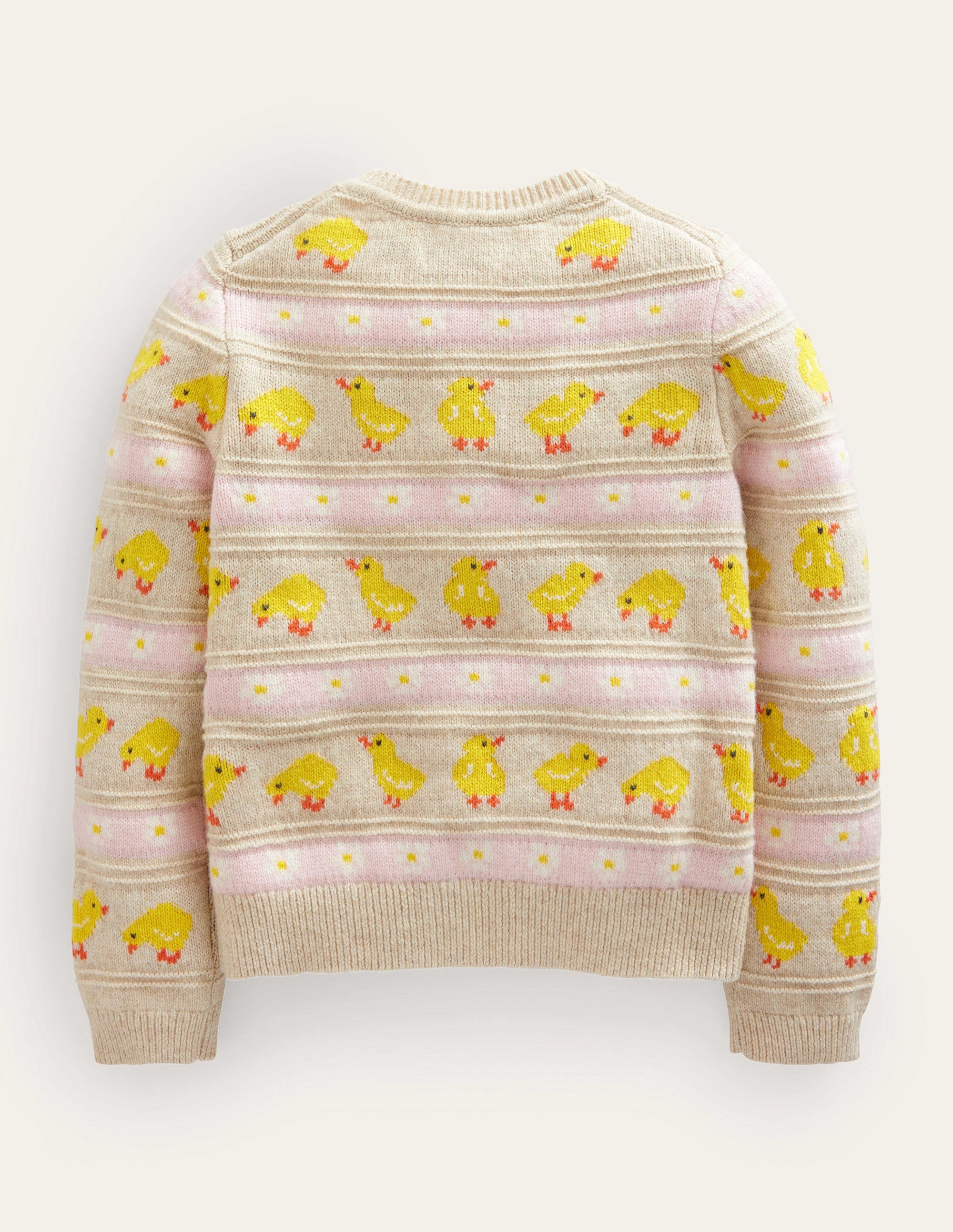 Fair Isle knitted Cardigan-Ecru Marl Chicks - Image 2