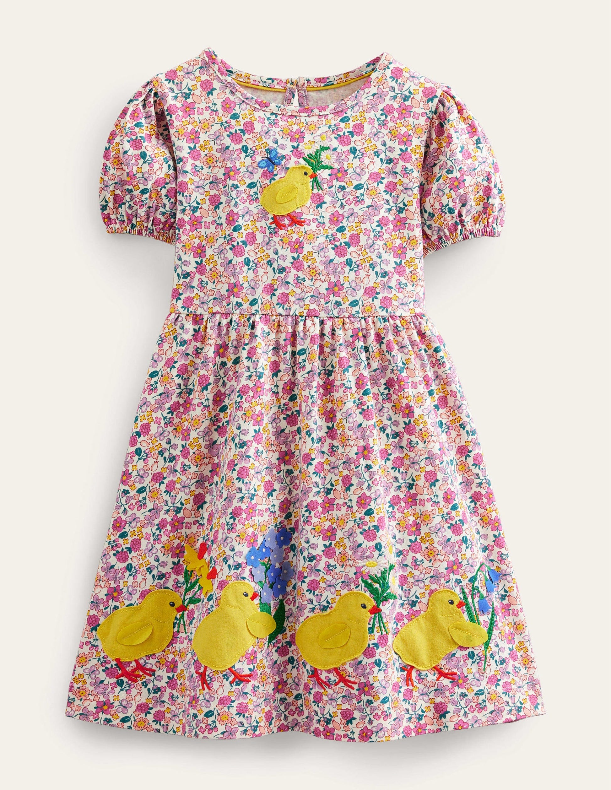 Jersey Logo Dress-Bright Petal Butterfly Berry-1