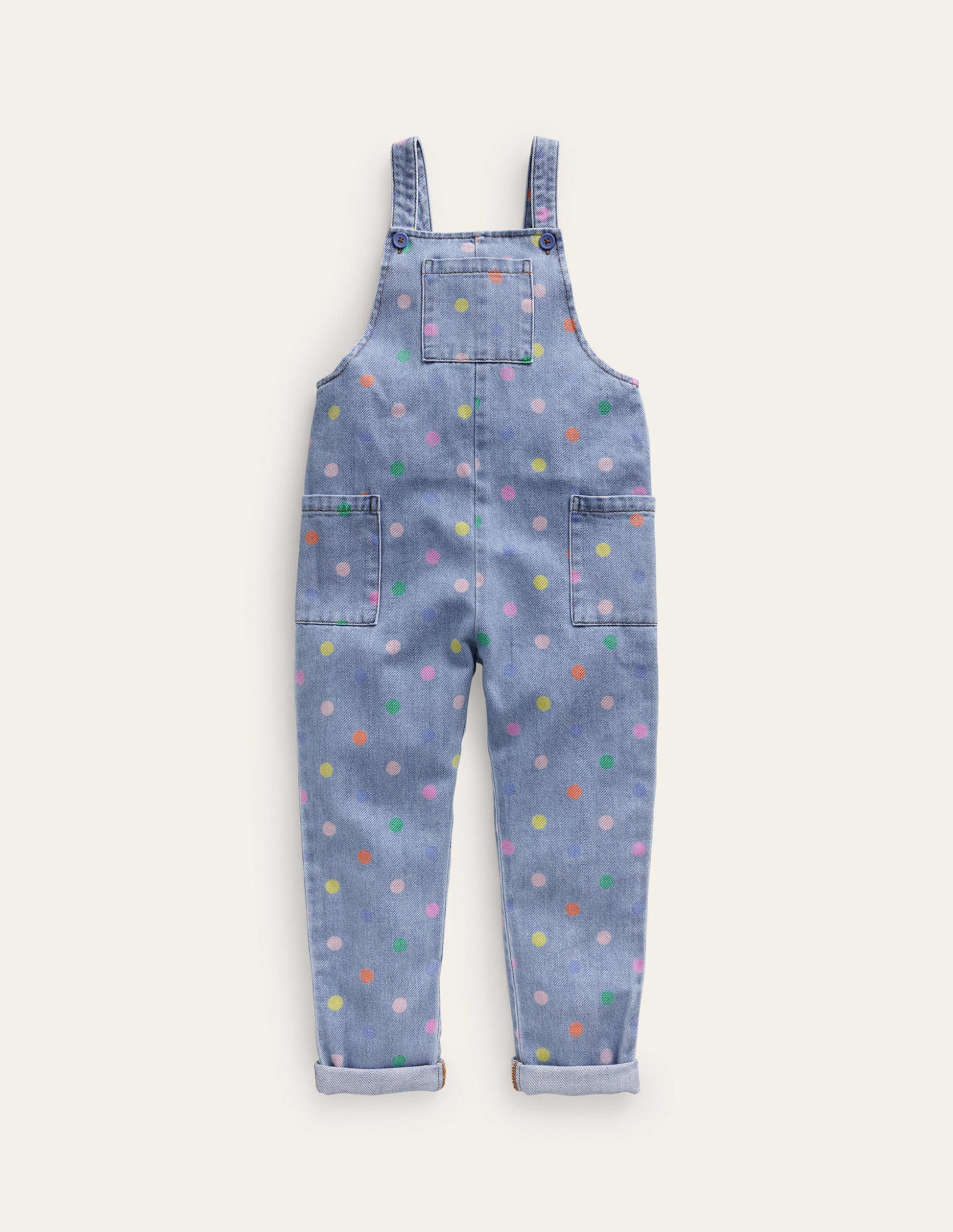 Relaxed Dungarees-Denim Multi Spot-1