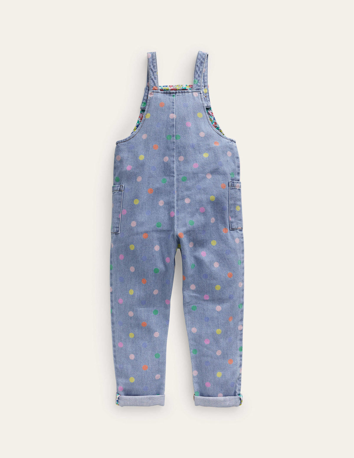 Relaxed Dungarees-Denim Multi Spot-2