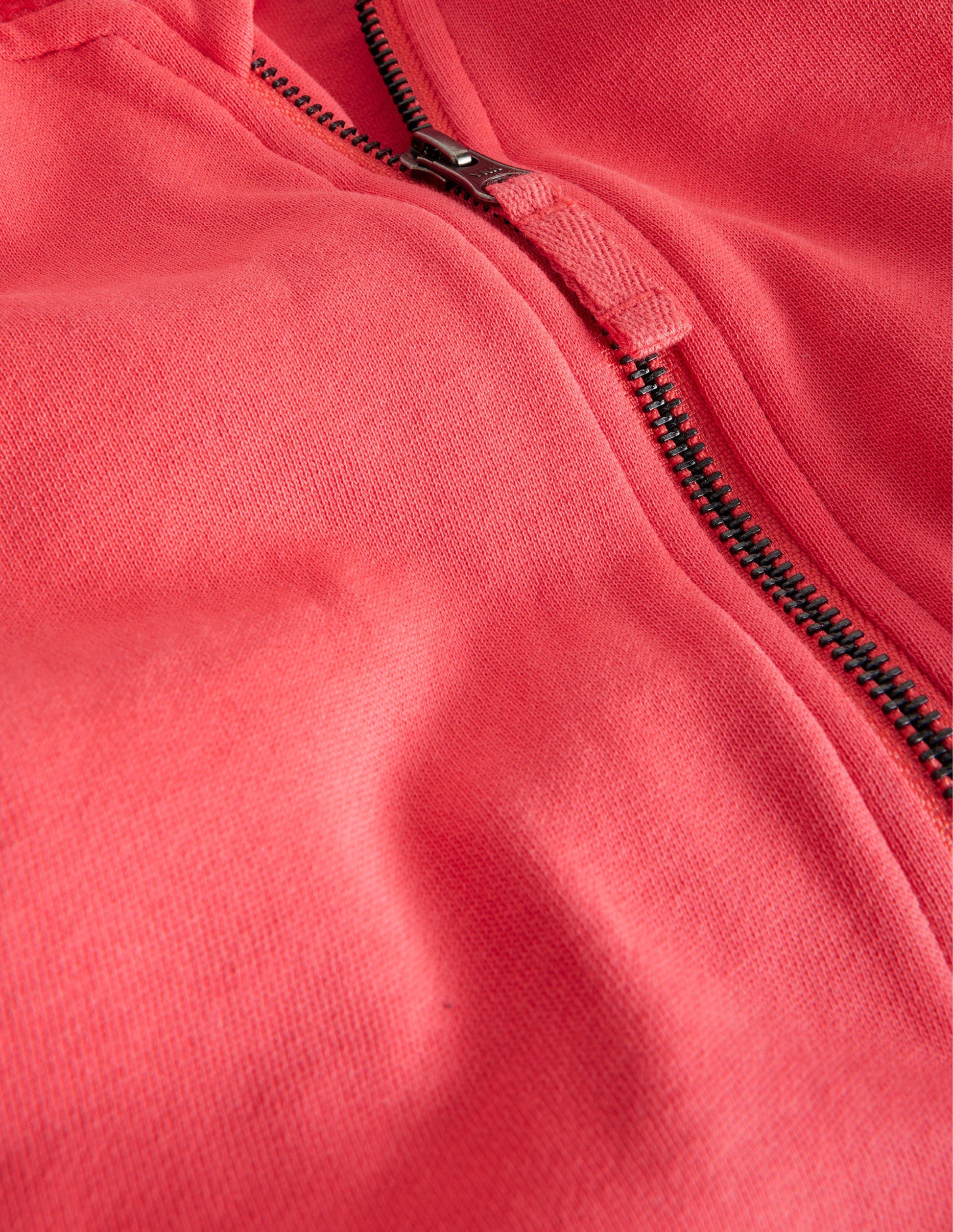 Garment Dye Zip-Though Hoodie-Washed Jam Red-3