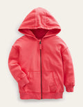Garment Dye Zip-Though Hoodie-Washed Jam Red