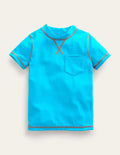 Short Sleeve Rash Vest-Cabana Blue