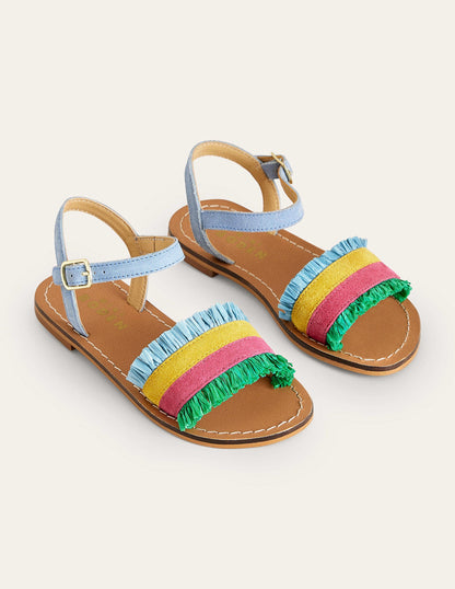 Raffia Sandals-Multi