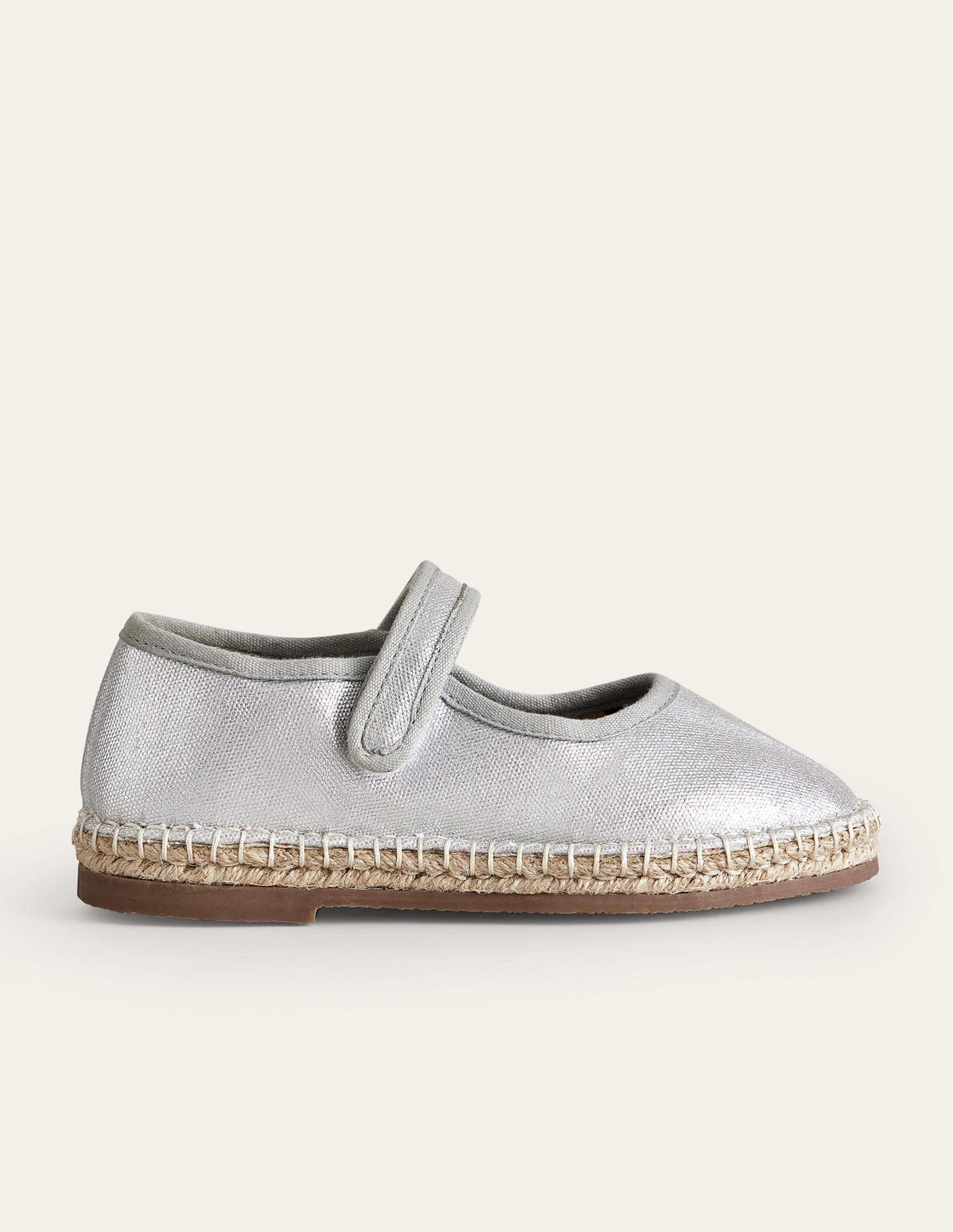 Canvas Trim Espadrilles-Metallic Silver-1