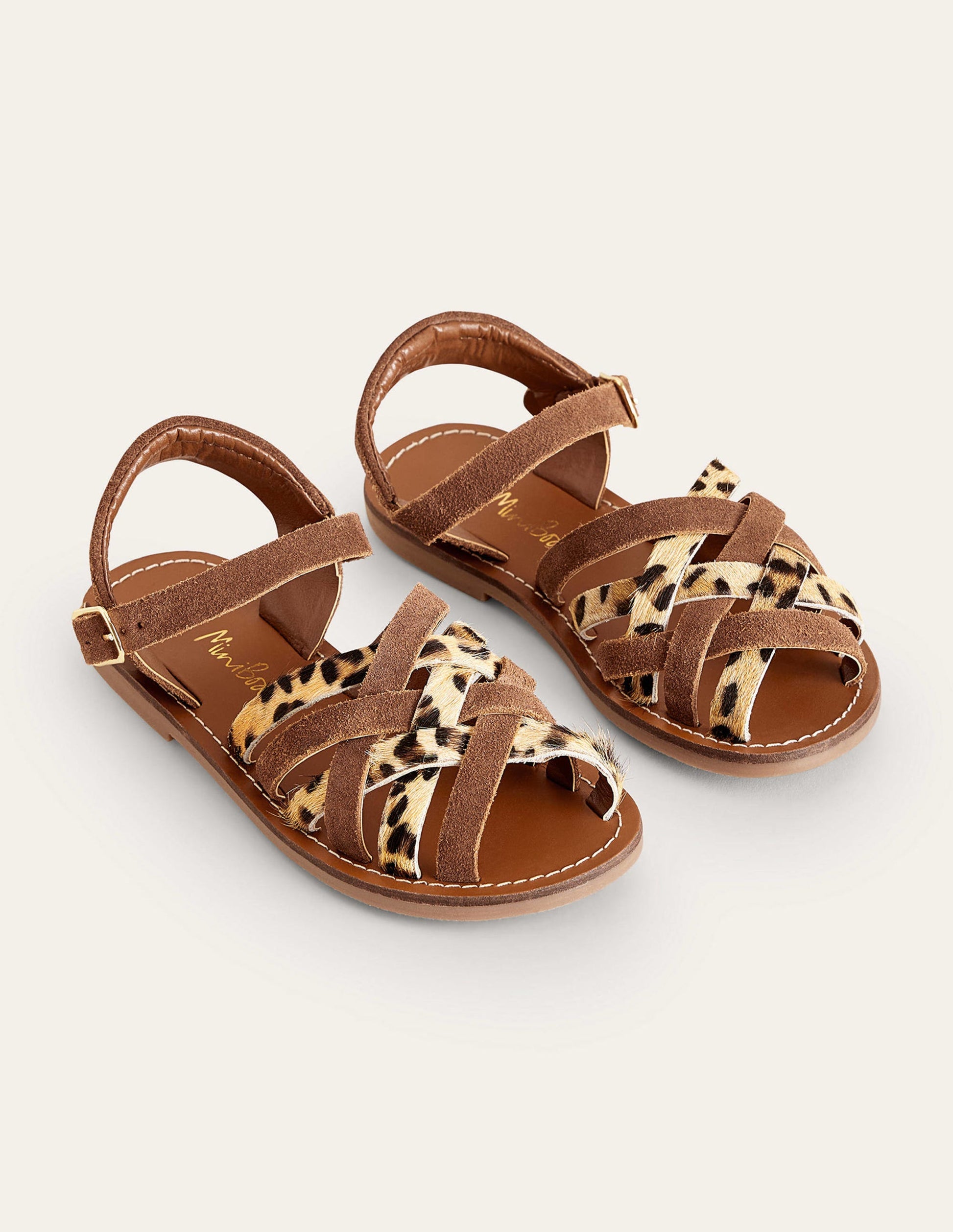 Strappy Sandals-Brown/Animal Combo-2