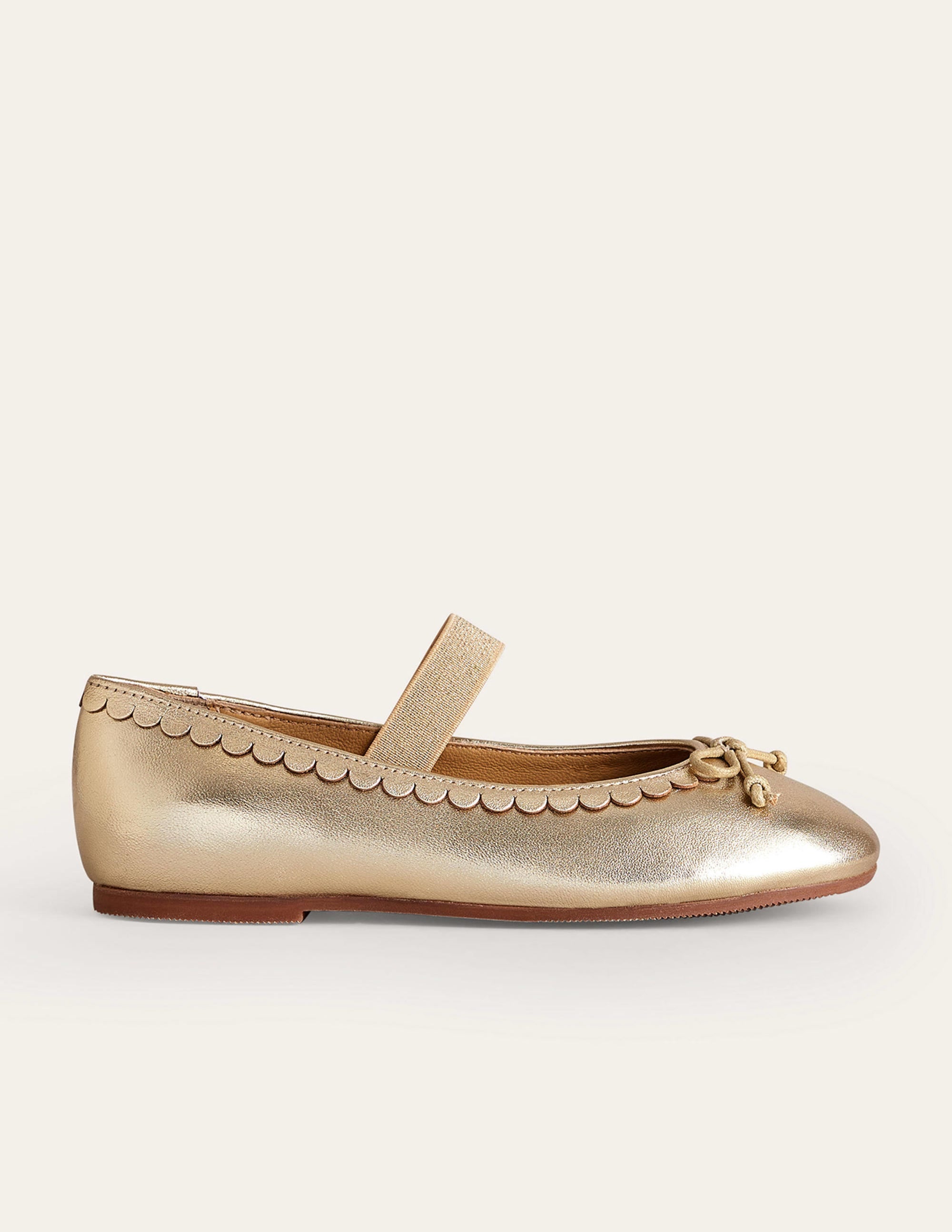 Leather Ballet Flat-Gold Metallic - Image 1
