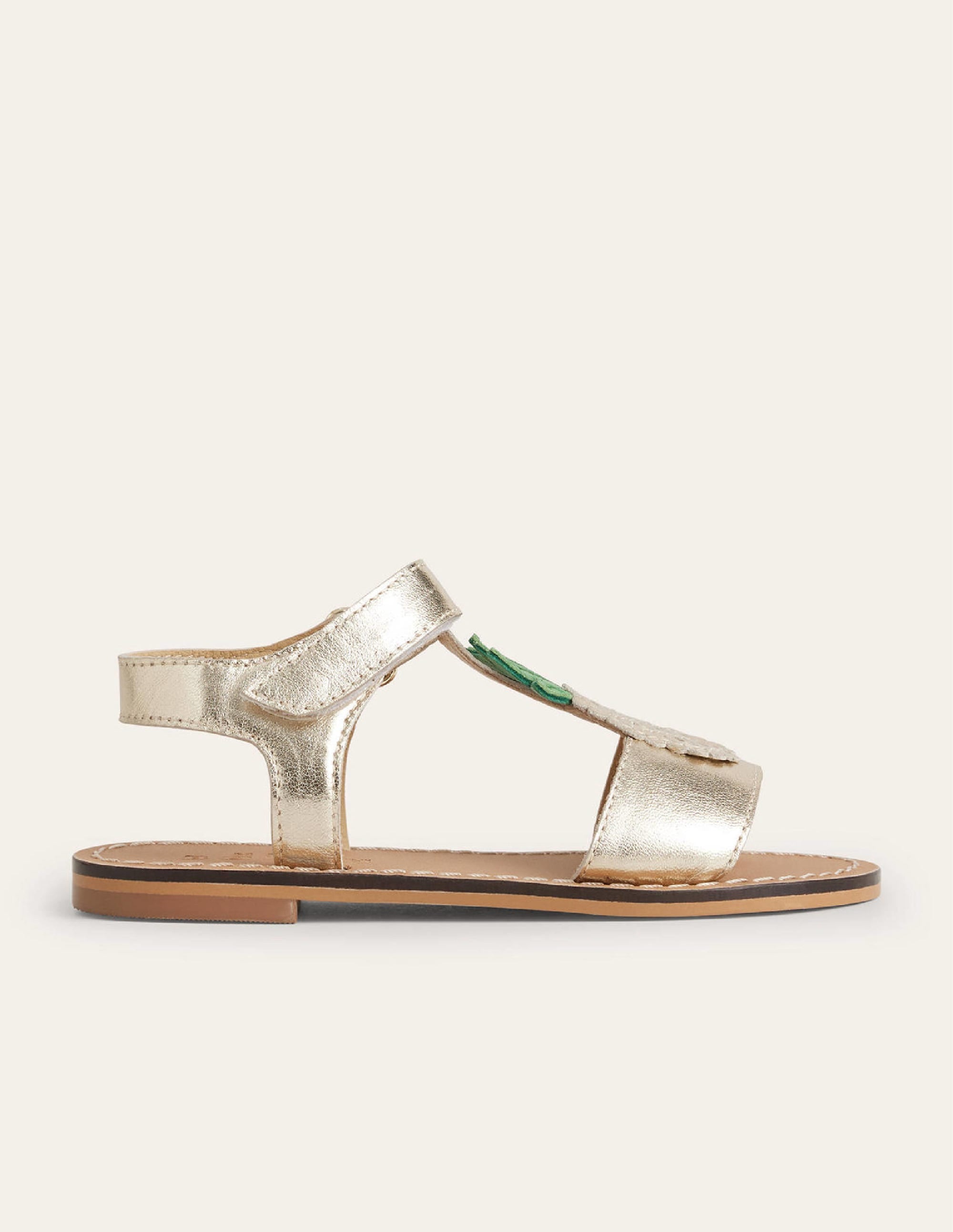 Novelty Sandals-Gold Metallic Pineapple - Image 1