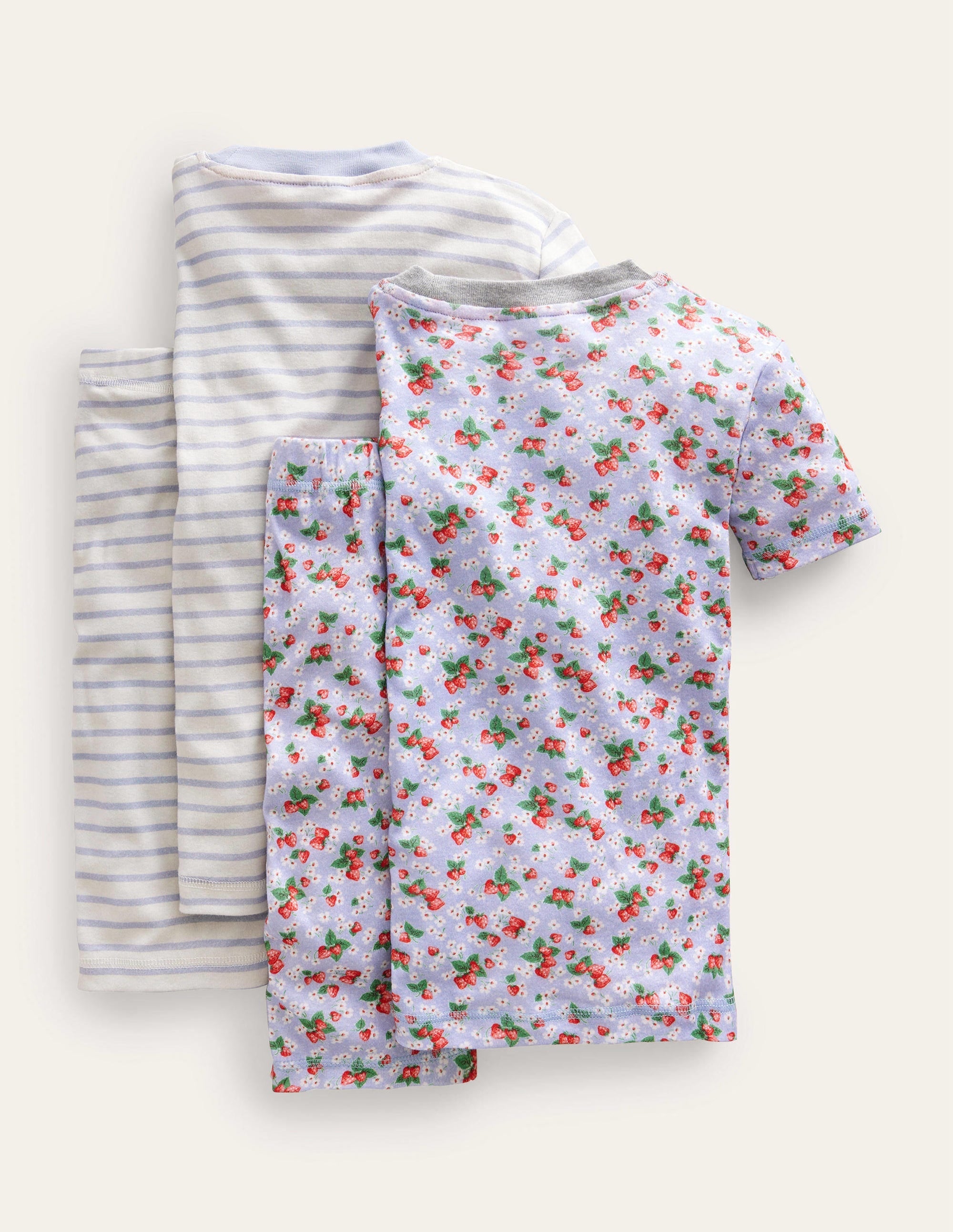 Twin Pack Snug Short Pyjamas-Surf Blue Floral - Image 2