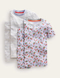 Twin Pack Snug Short Pyjamas-Surf Blue Floral