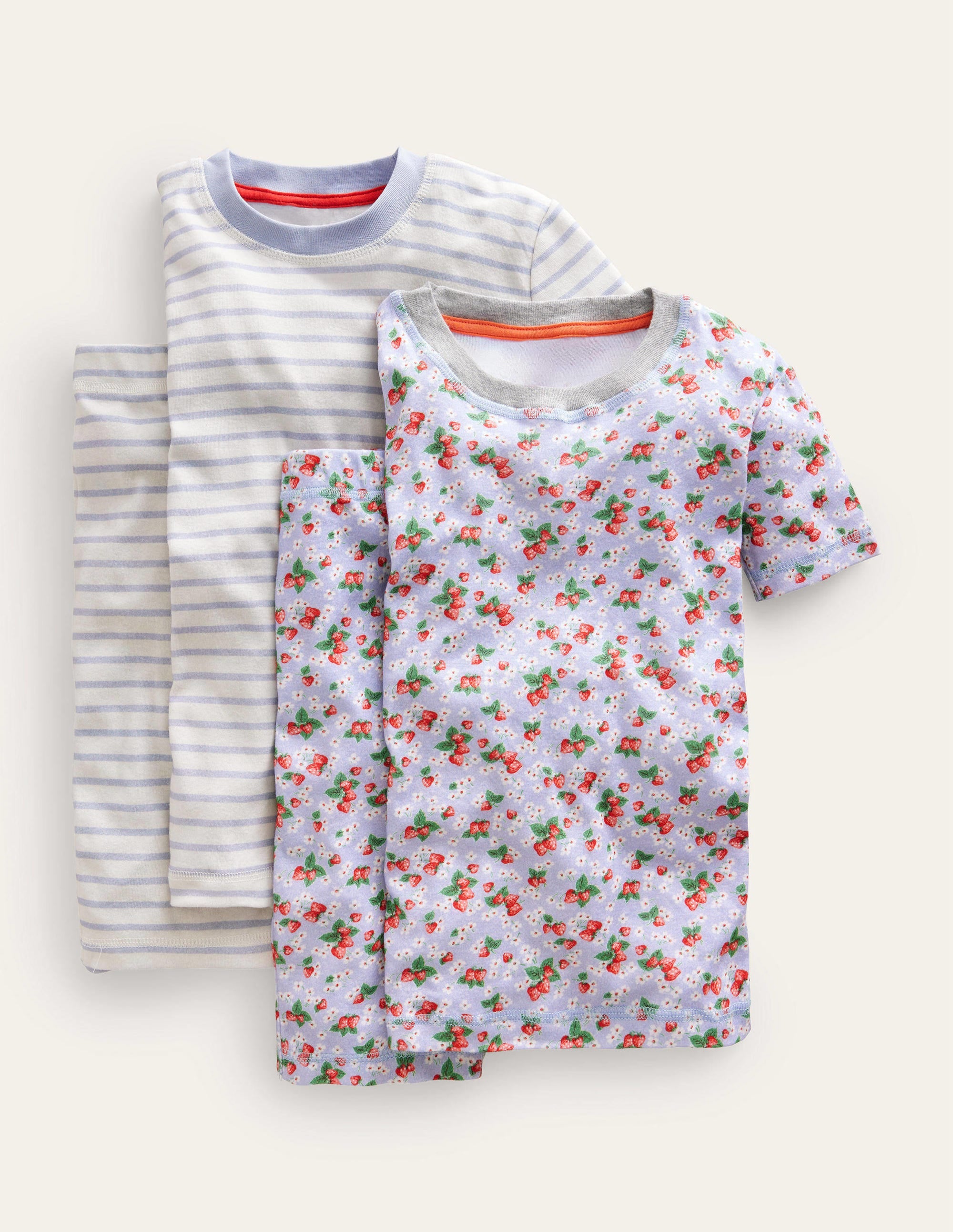 Twin Pack Snug Short Pyjamas-Surf Blue Floral - Image 1
