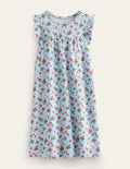 Printed Short-sleeved Nightie-Surf Blue Strawberries