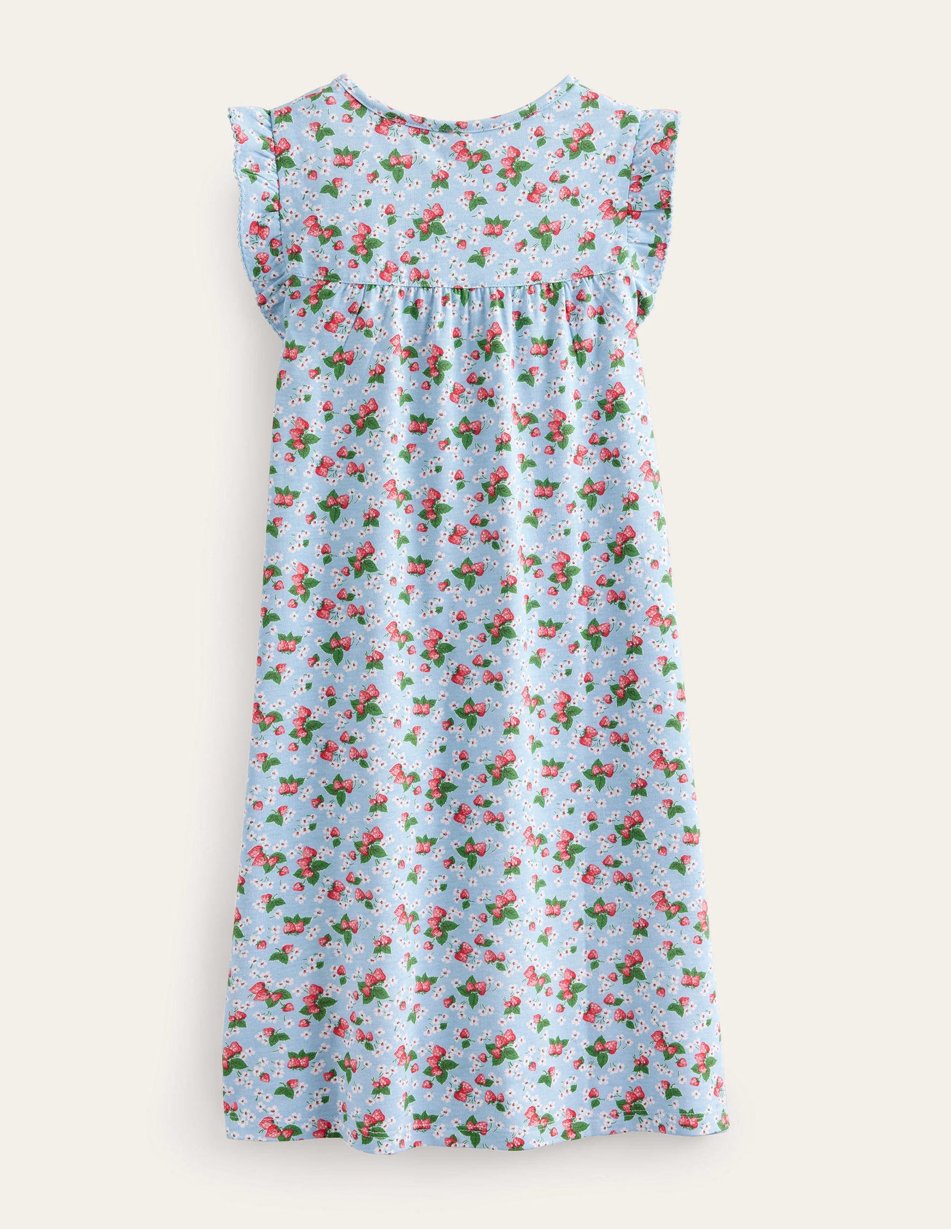 Printed Short-sleeved Nightie-Surf Blue Strawberries-2