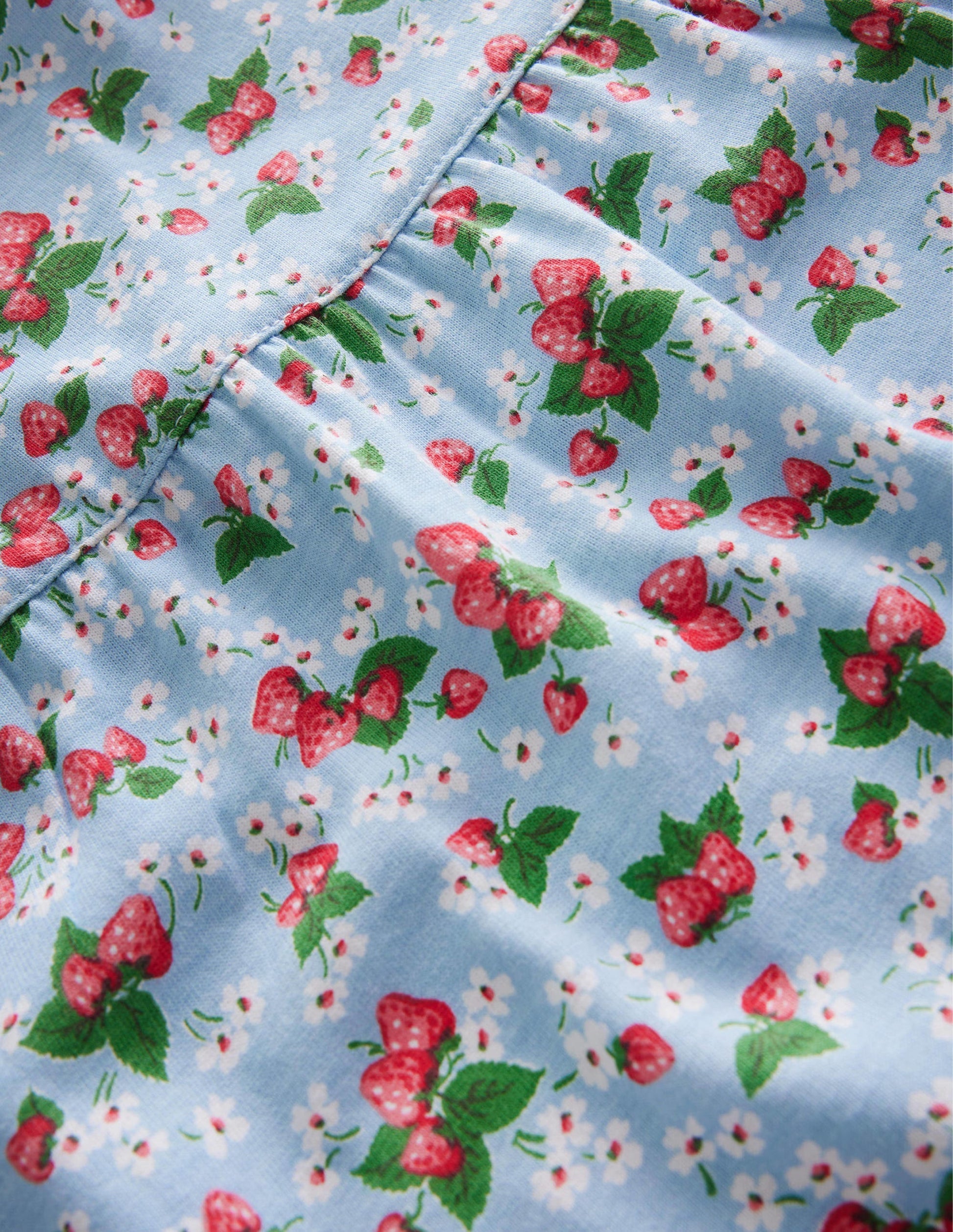 Printed Short-sleeved Nightie-Surf Blue Strawberries-3