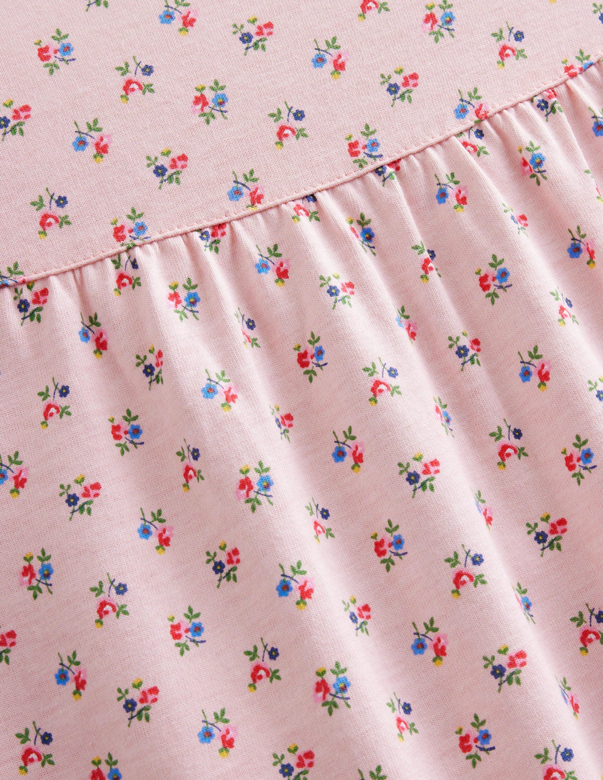 Printed Short-sleeved Nightie-Provence Dusty Pink Floral - Image 3