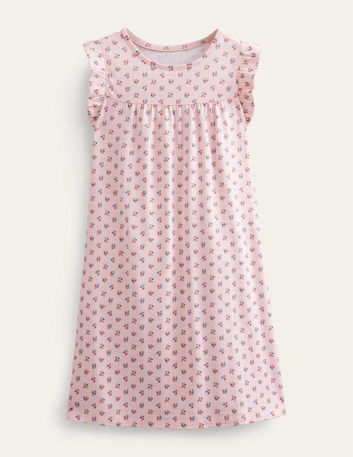 Printed Short-sleeved Nightie-Provence Dusty Pink Floral-1