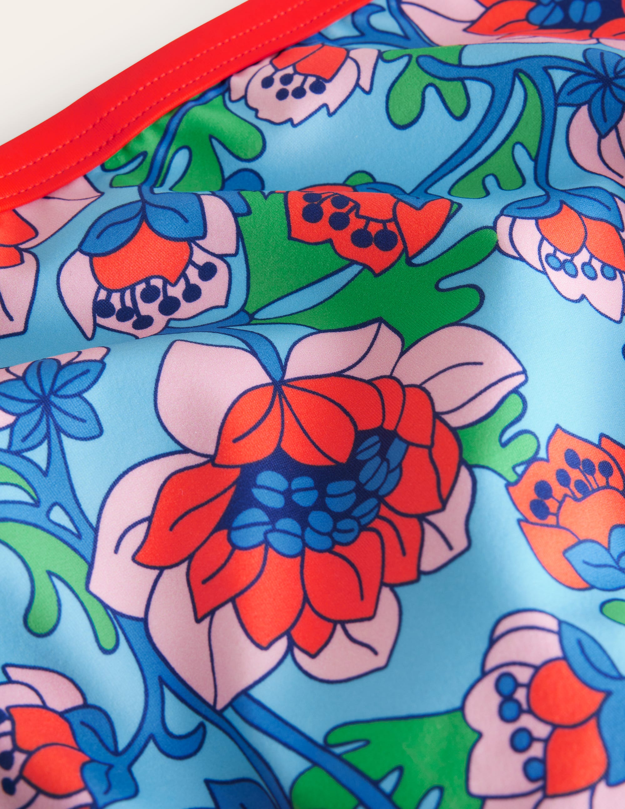 Patterned Bikini Bottoms-Red Poppy Spring Time Floral - Image 3