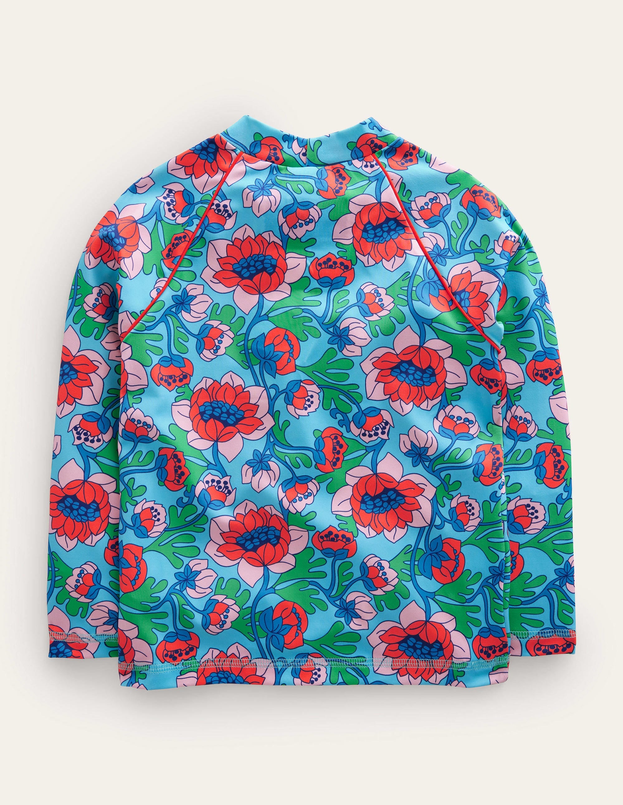 Patterned Rash Vest-Red Poppy Spring Time Floral - Image 2